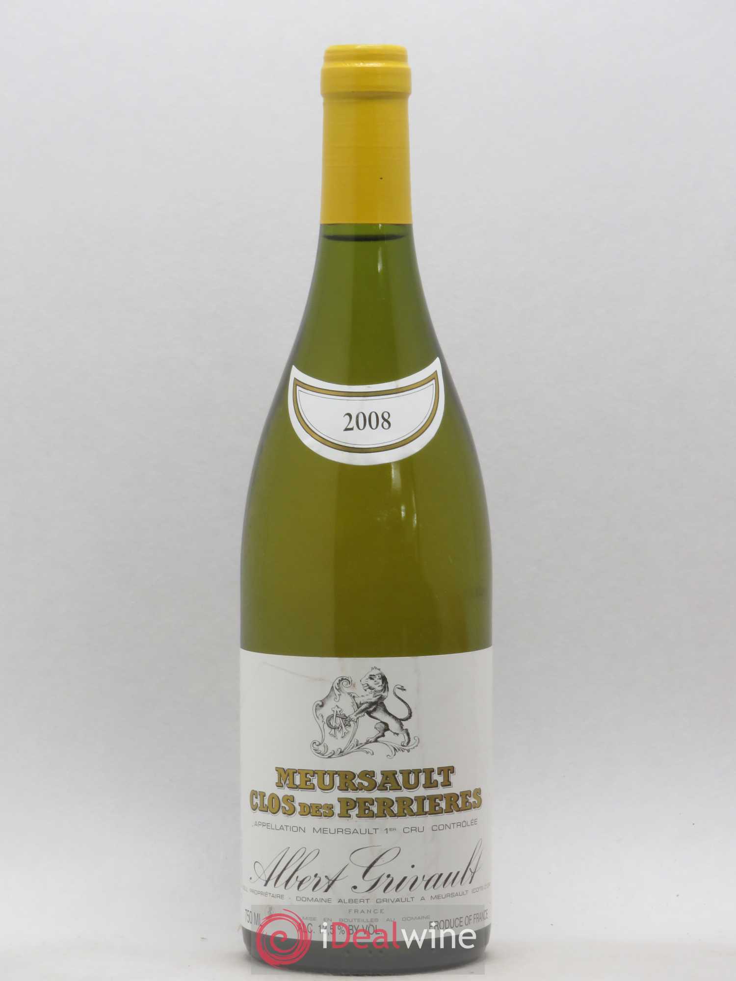 Meursault 1er Cru Clos des Perrières Monopole Albert Grivault 2008 - Lot de 1 bouteille - 0