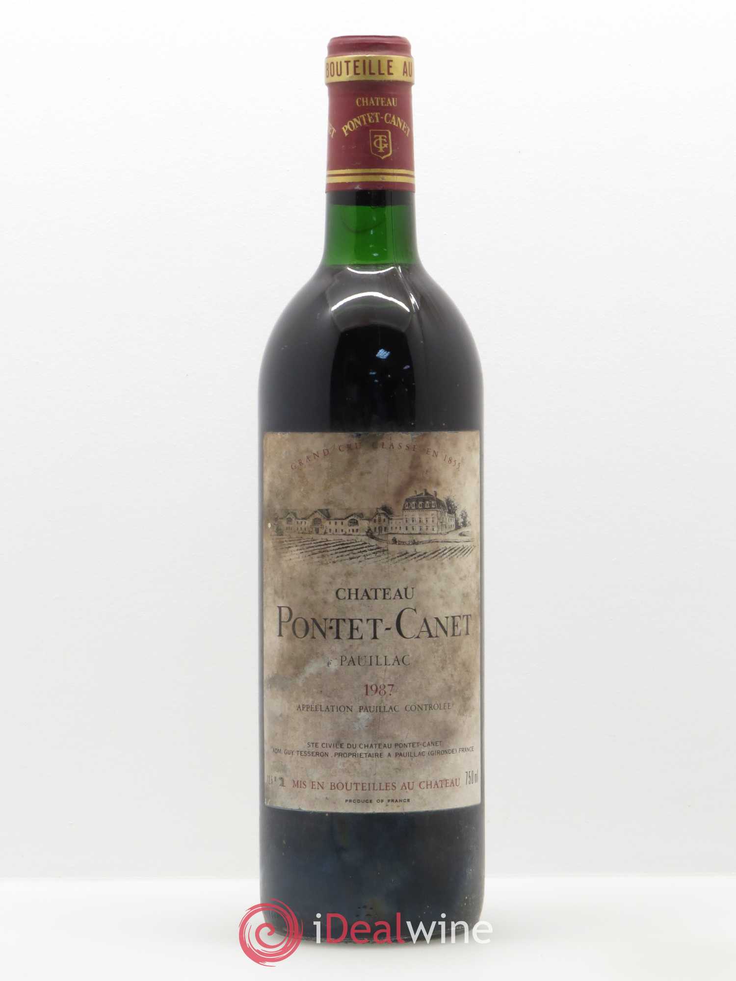 Château Pontet Canet 5ème Grand Cru Classé 1987 - Lot de 1 bouteille - 0