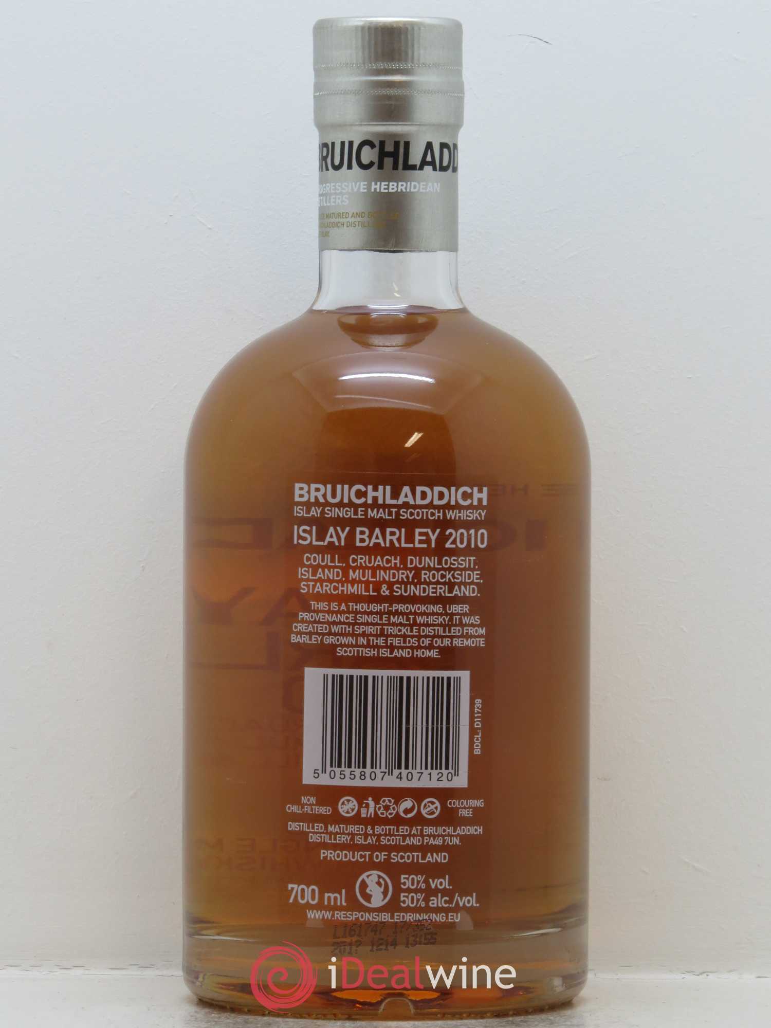Whisky Bruichladdich Islay Barley (70cl) 2010 - Lot de 1 bouteille - 1