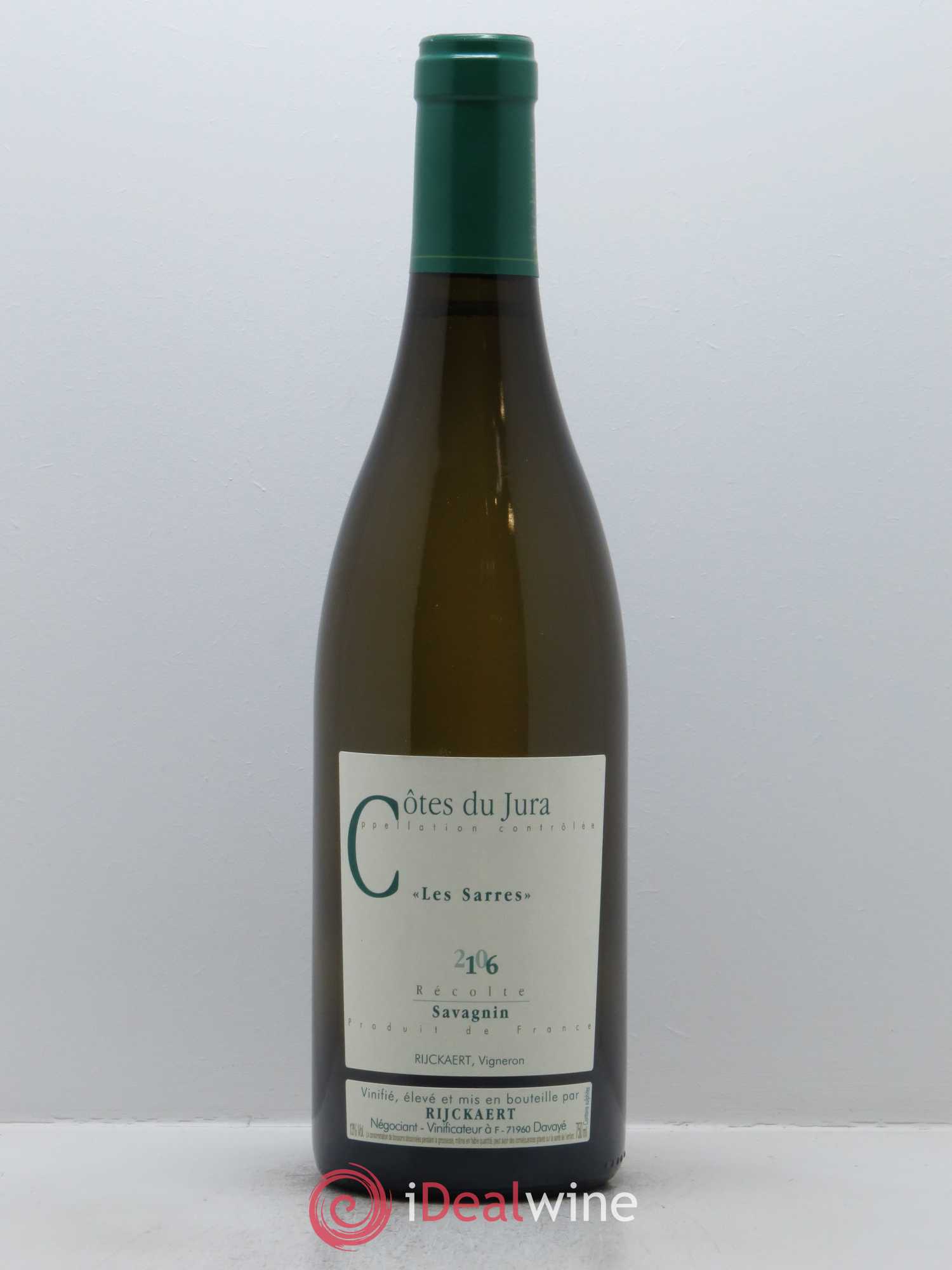 Côtes du Jura Savagnin Les Sarres Rijckaert 2016 - Lot de 1 bouteille - 0