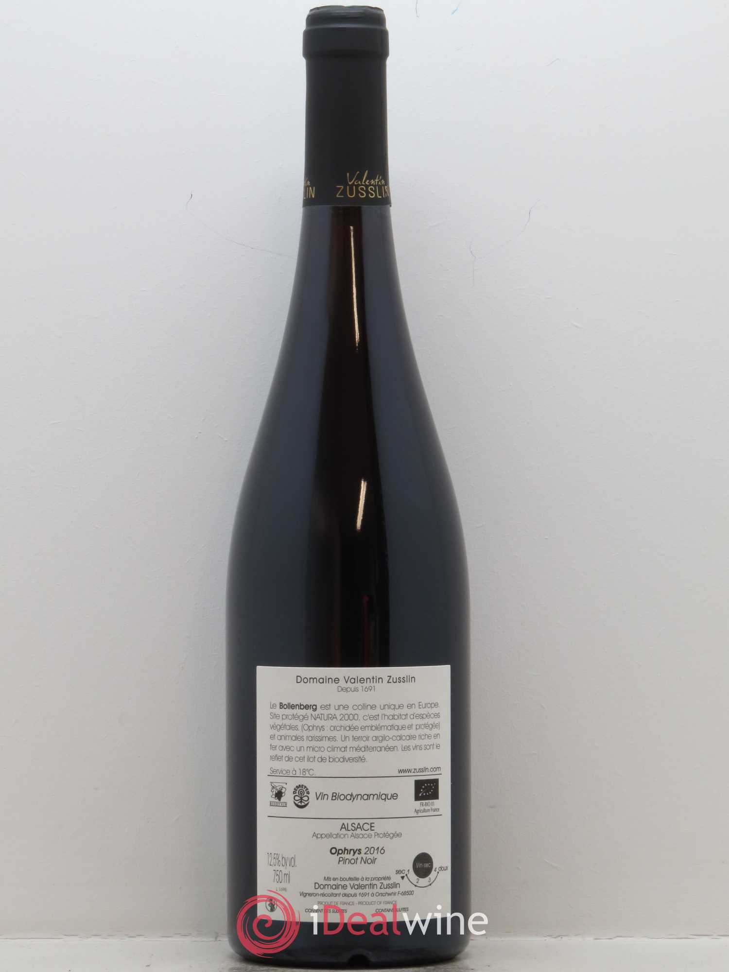 Alsace Pinot Noir Ophrys Valentin Zusslin (Domaine) 2016 - Lot de 1 bouteille - 1