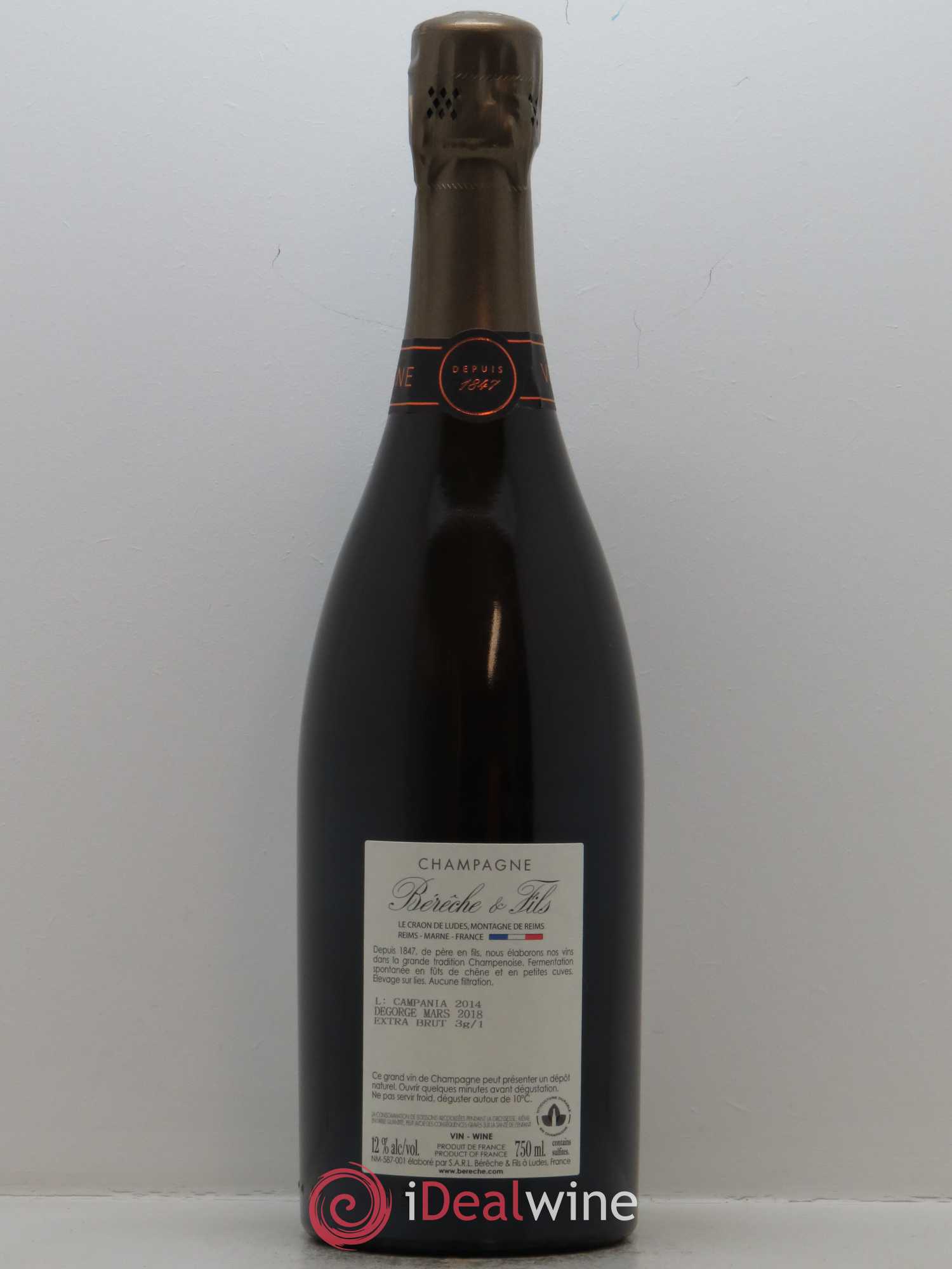 Campania Remensis Extra-Brut Bérêche et Fils 2014 - Lot de 1 bouteille - 1
