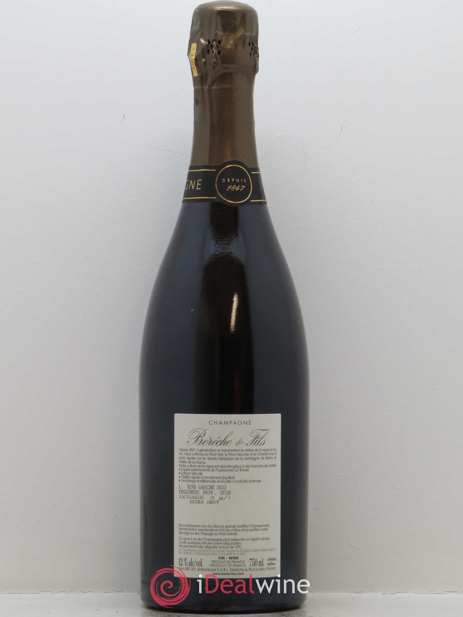 Rive Gauche Extra-Brut Bérêche et Fils 2013 - Lot de 1 bouteille - 1