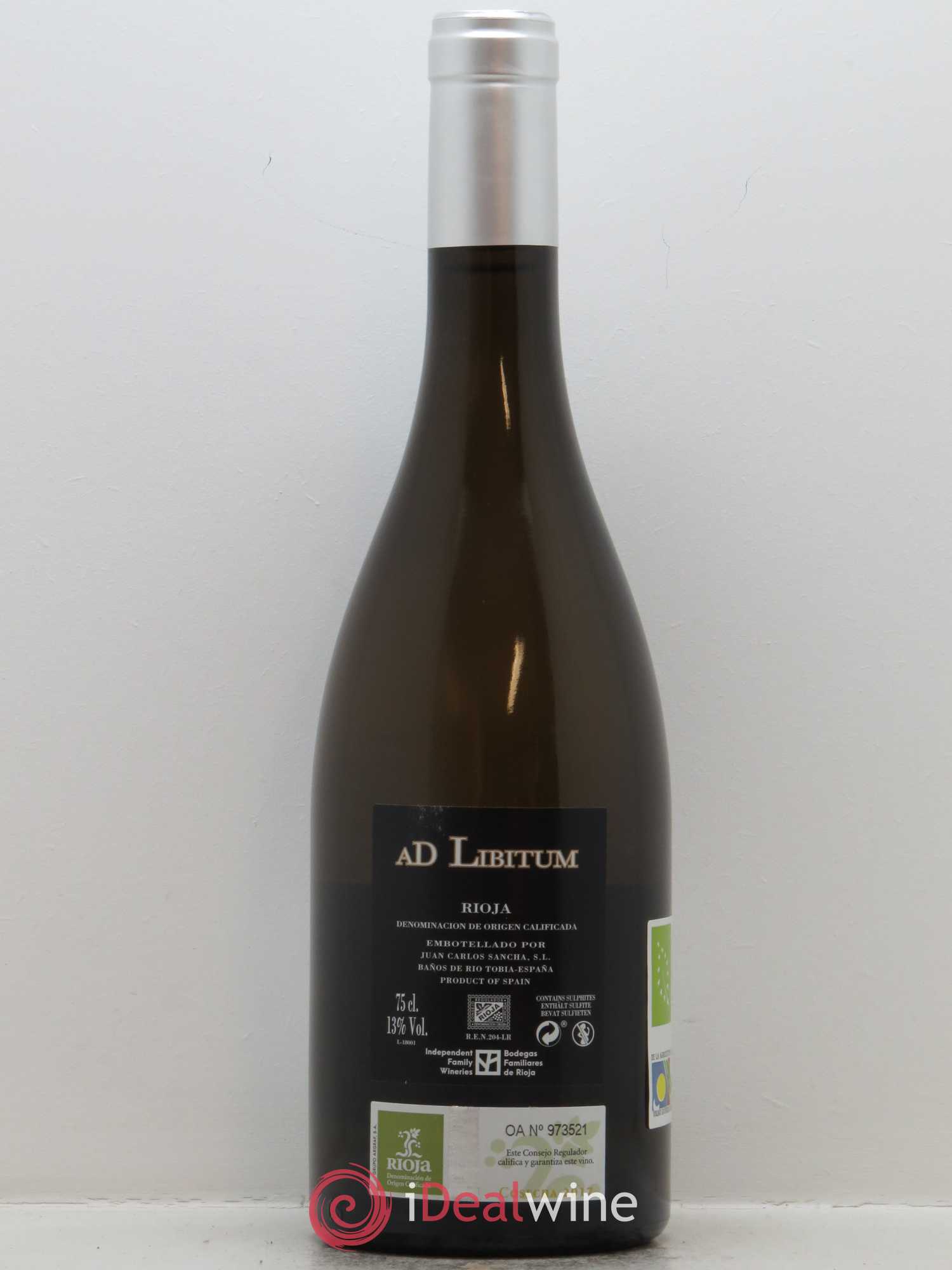 Rioja DOCa Ad Libitum Tempranillo Blanco Juan Carlos Sancha 2017 - Lot de 1 bouteille - 1