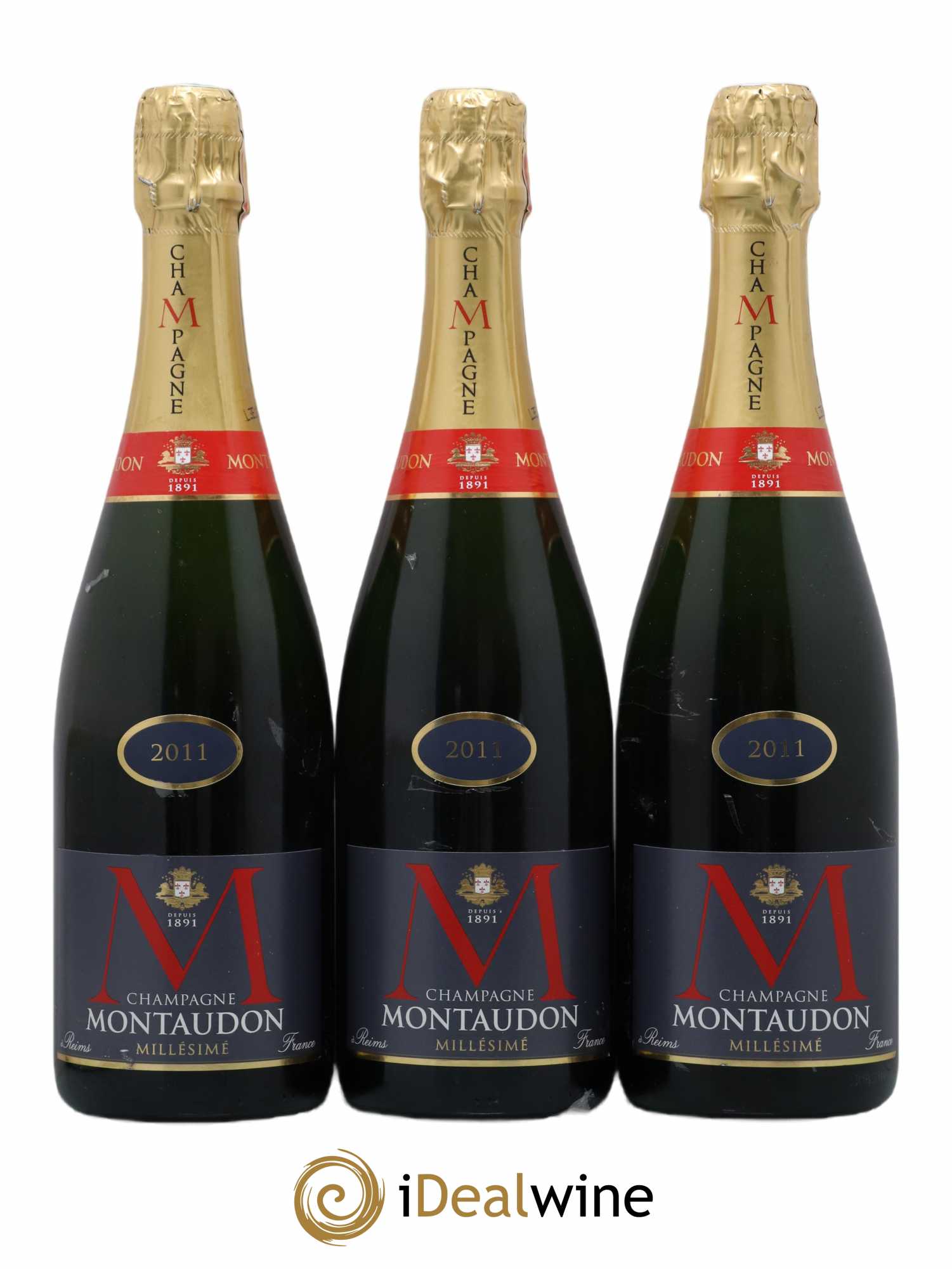 Champagne Montaudon 2011 - Lotto di 3 bottiglie - 0