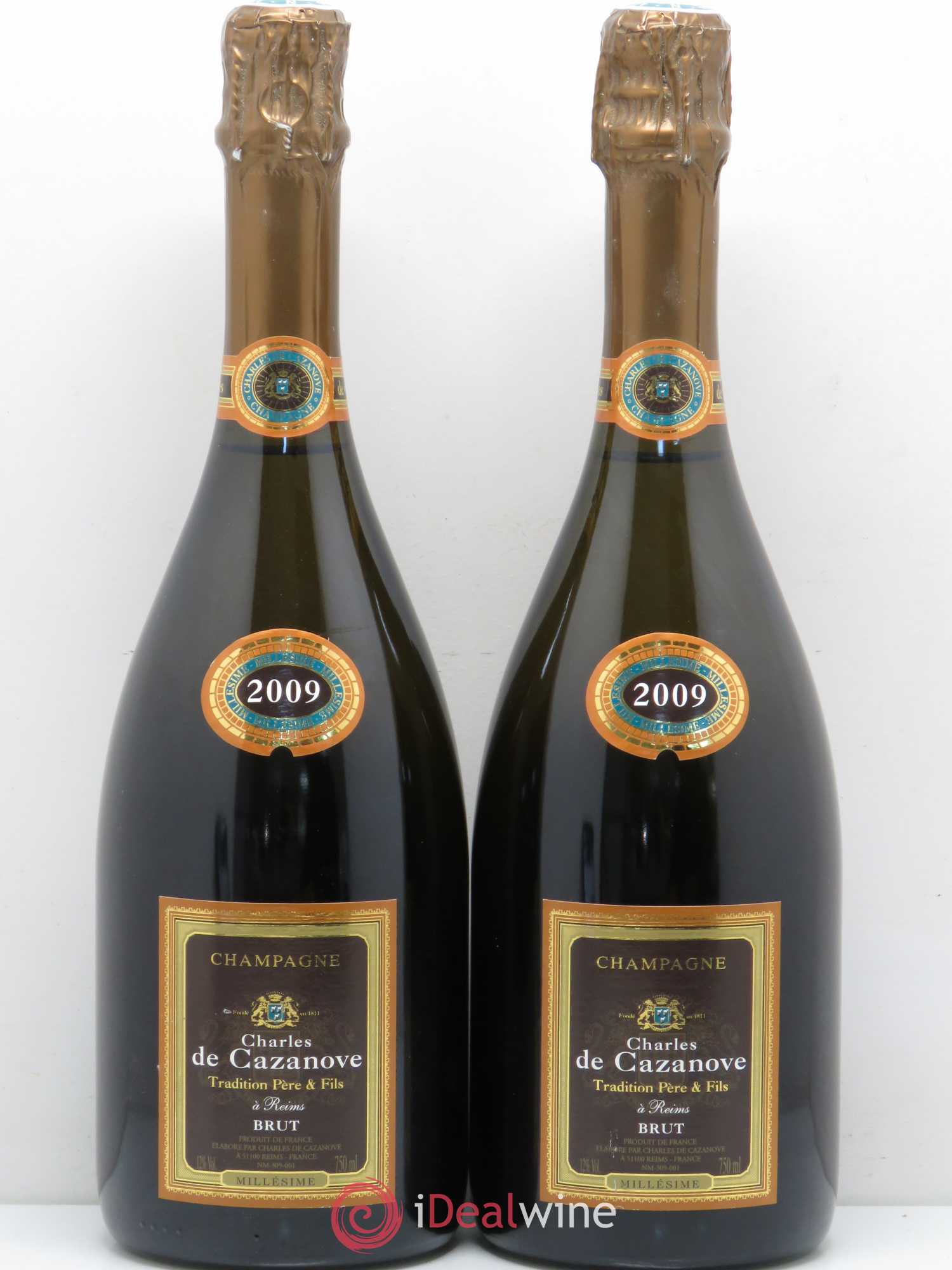Champagne Cazanove Tradition Père et Fils 2009 - Posten von 2 Flaschen - 0