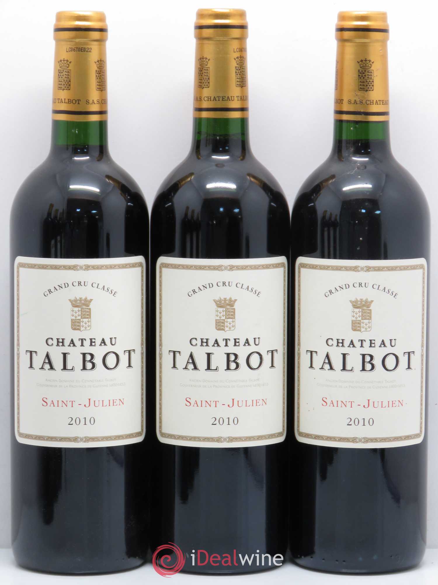 Château Talbot 4ème Grand Cru Classé 2010 - Lot de 6 bouteilles - 1