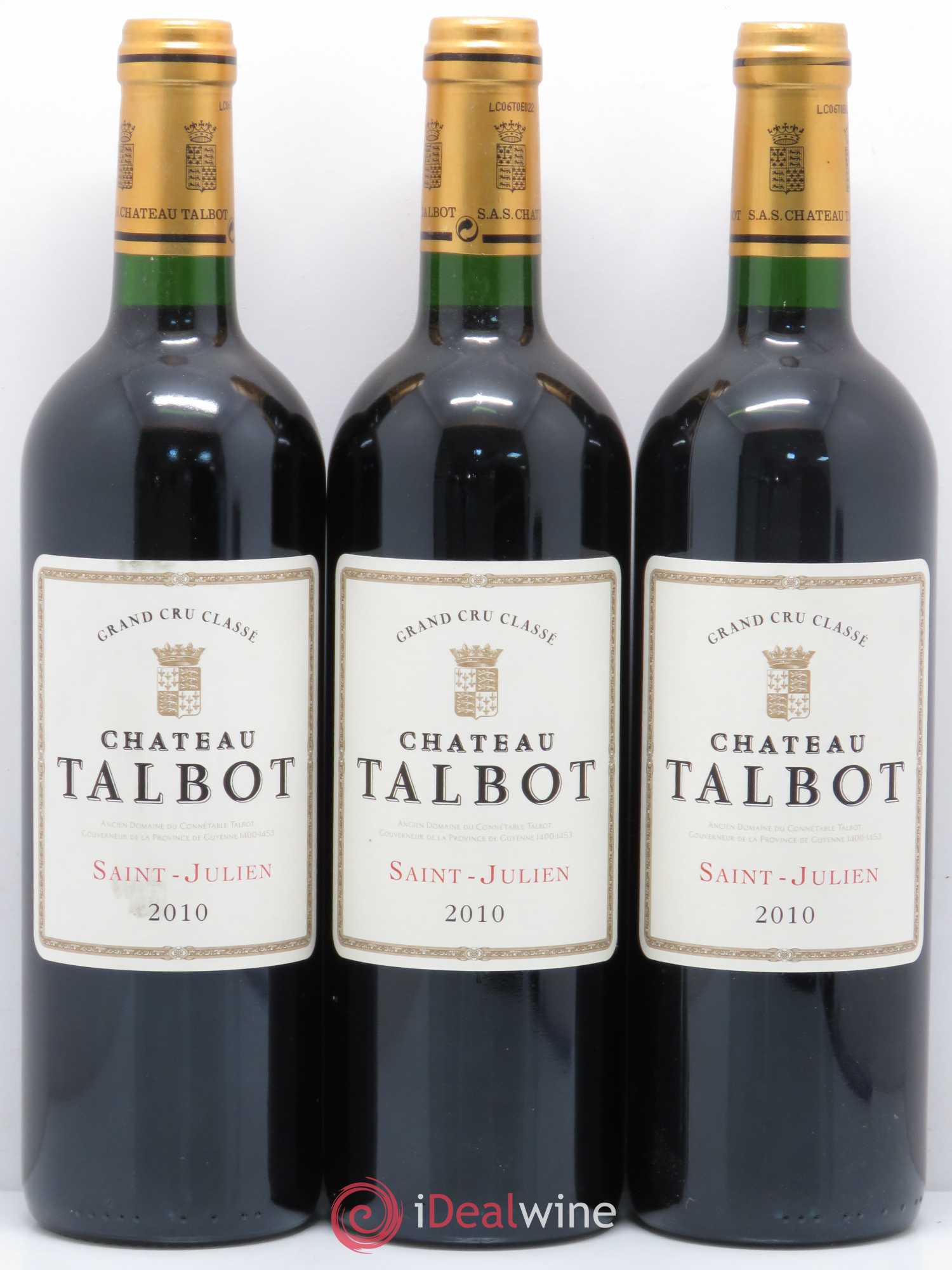 Château Talbot 4ème Grand Cru Classé 2010 - Lot de 6 bouteilles - 2