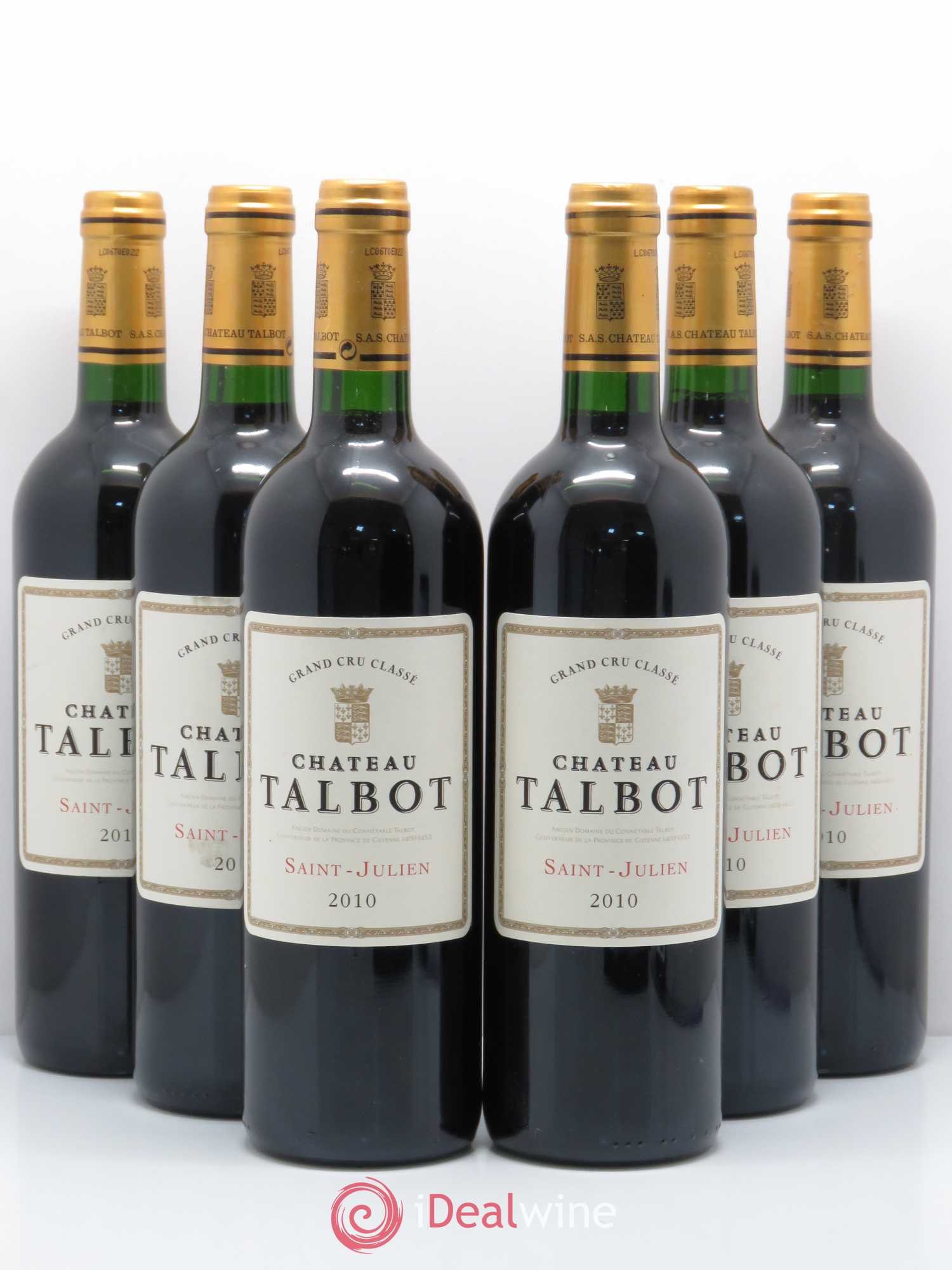 Château Talbot 4ème Grand Cru Classé 2010 - Lot de 6 bouteilles - 0