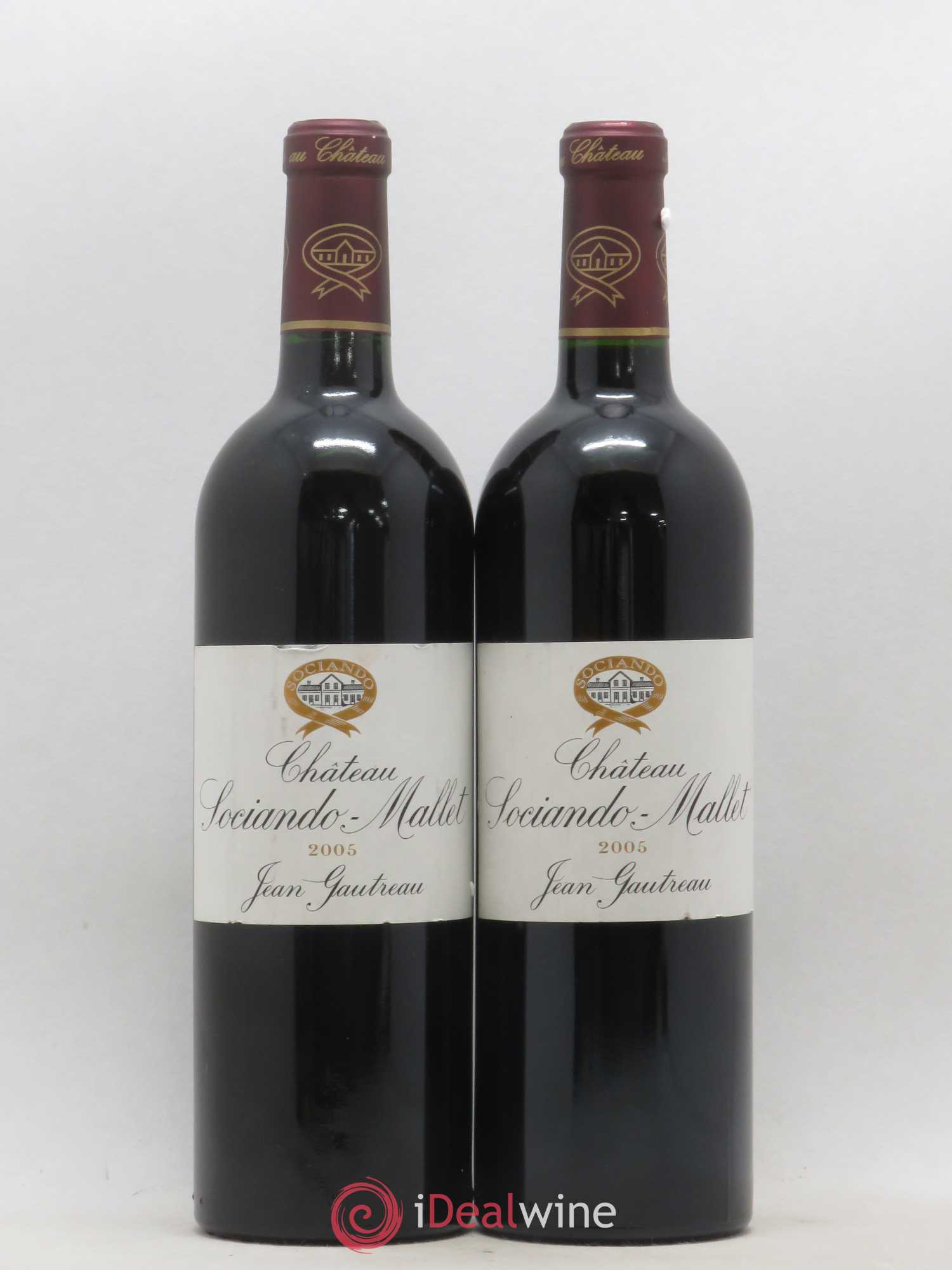 Château Sociando Mallet 2005 - Lotto di 2 bottiglie - 0