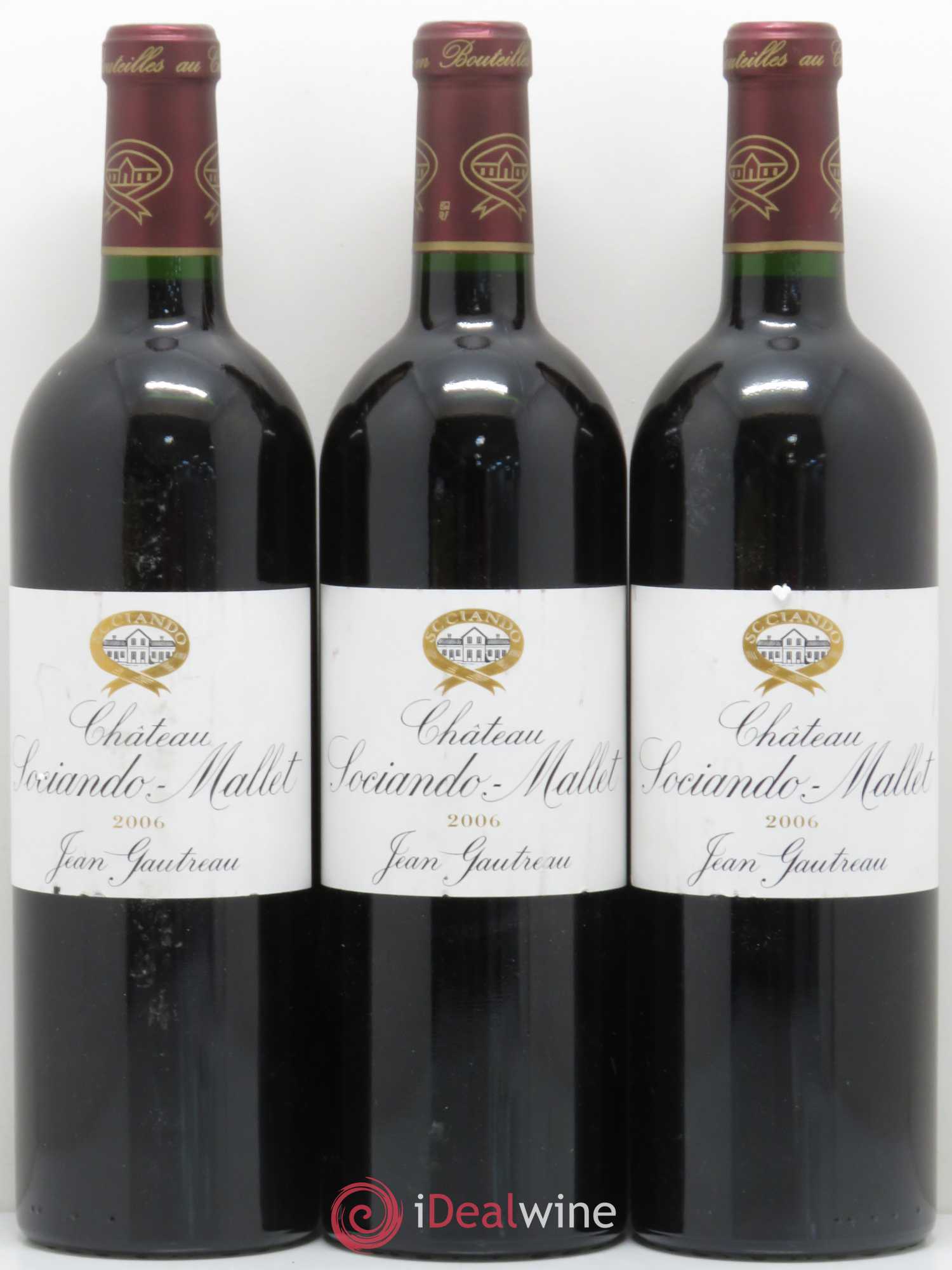 Château Sociando Mallet 2006 - Lot de 3 bouteilles - 0