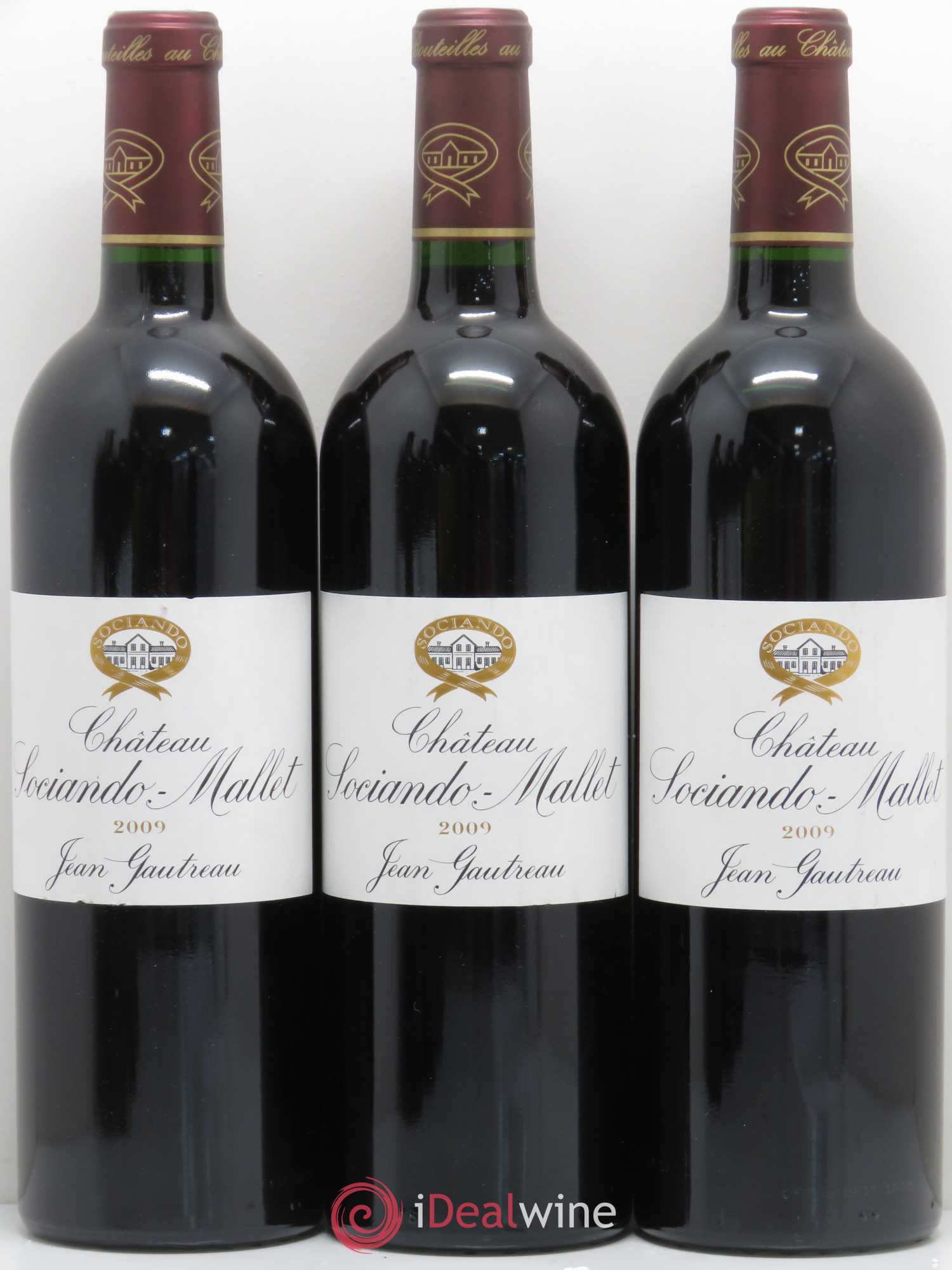 Château Sociando Mallet 2009 - Lot de 3 bouteilles - 0