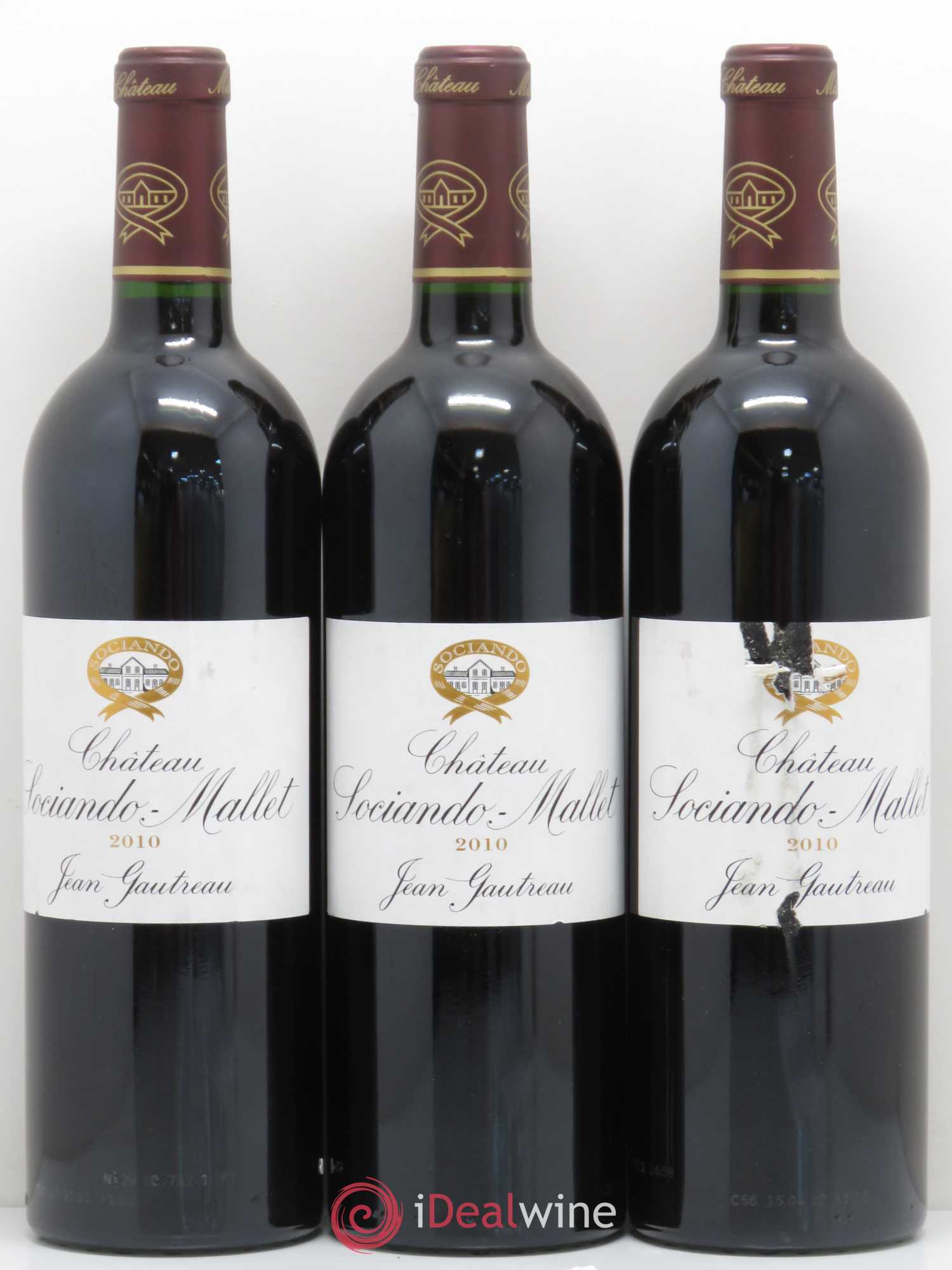 Château Sociando Mallet 2010 - Lot de 3 bouteilles - 0