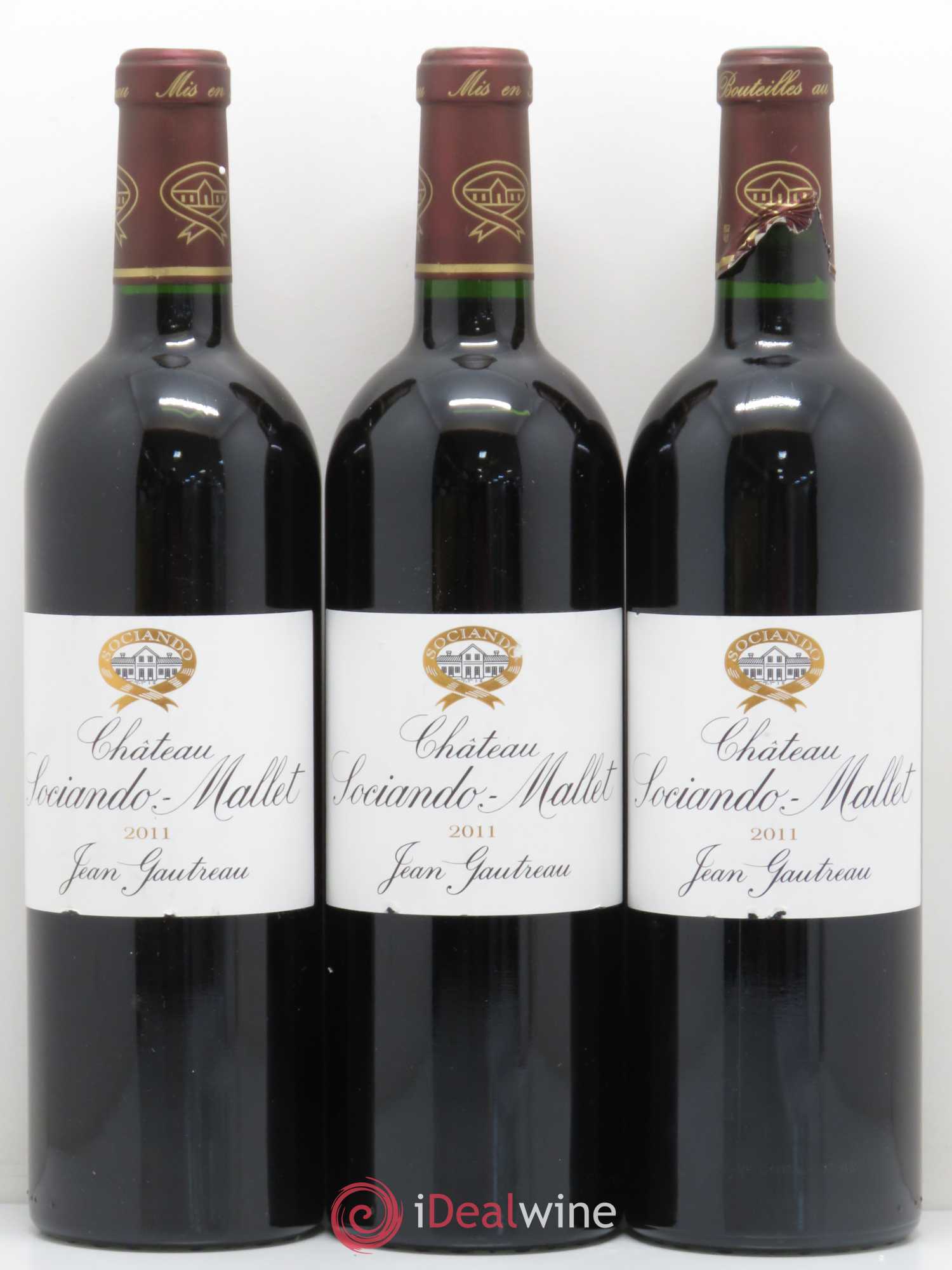Château Sociando Mallet 2011 - Lot de 3 bouteilles - 0