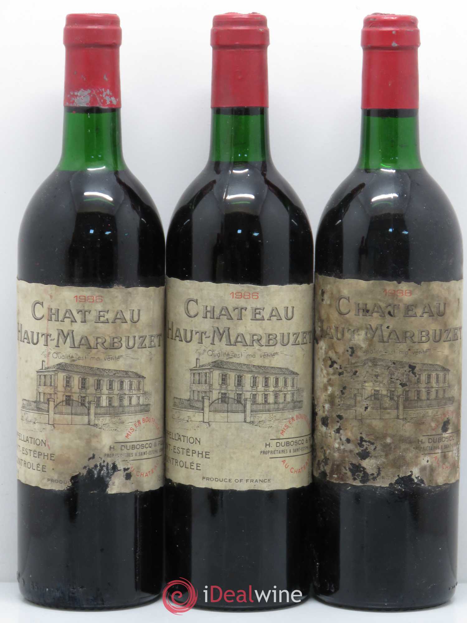 Château Haut Marbuzet 1986 - Lot de 5 bouteilles - 1
