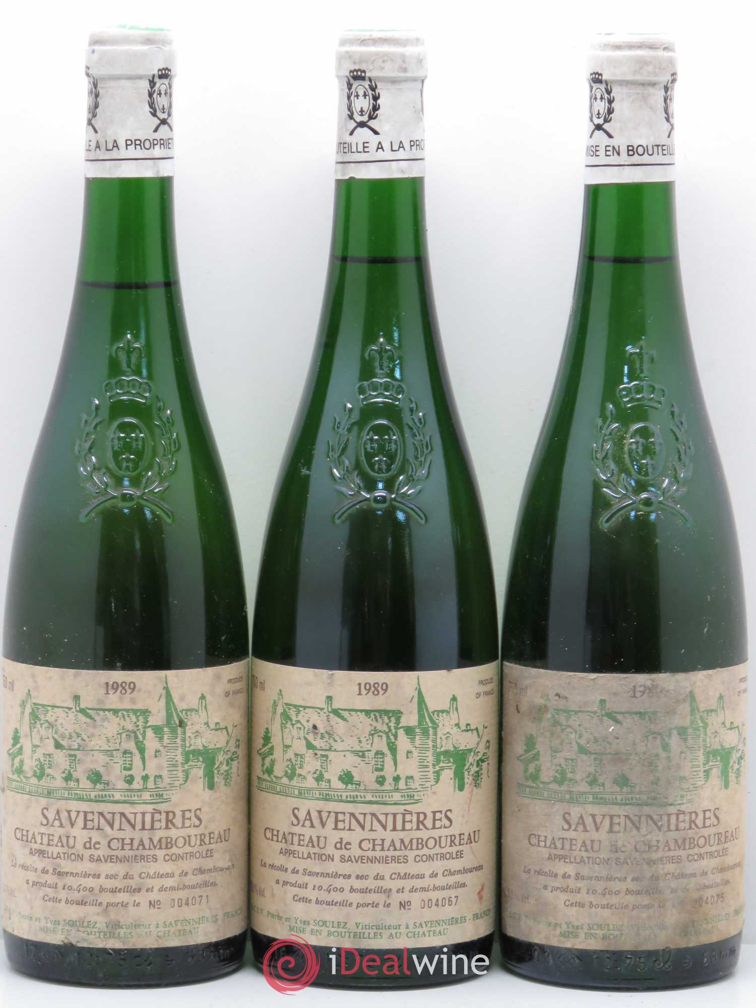 Savennières Château de Chamboureau 1989 - Lot de 3 bouteilles - 0