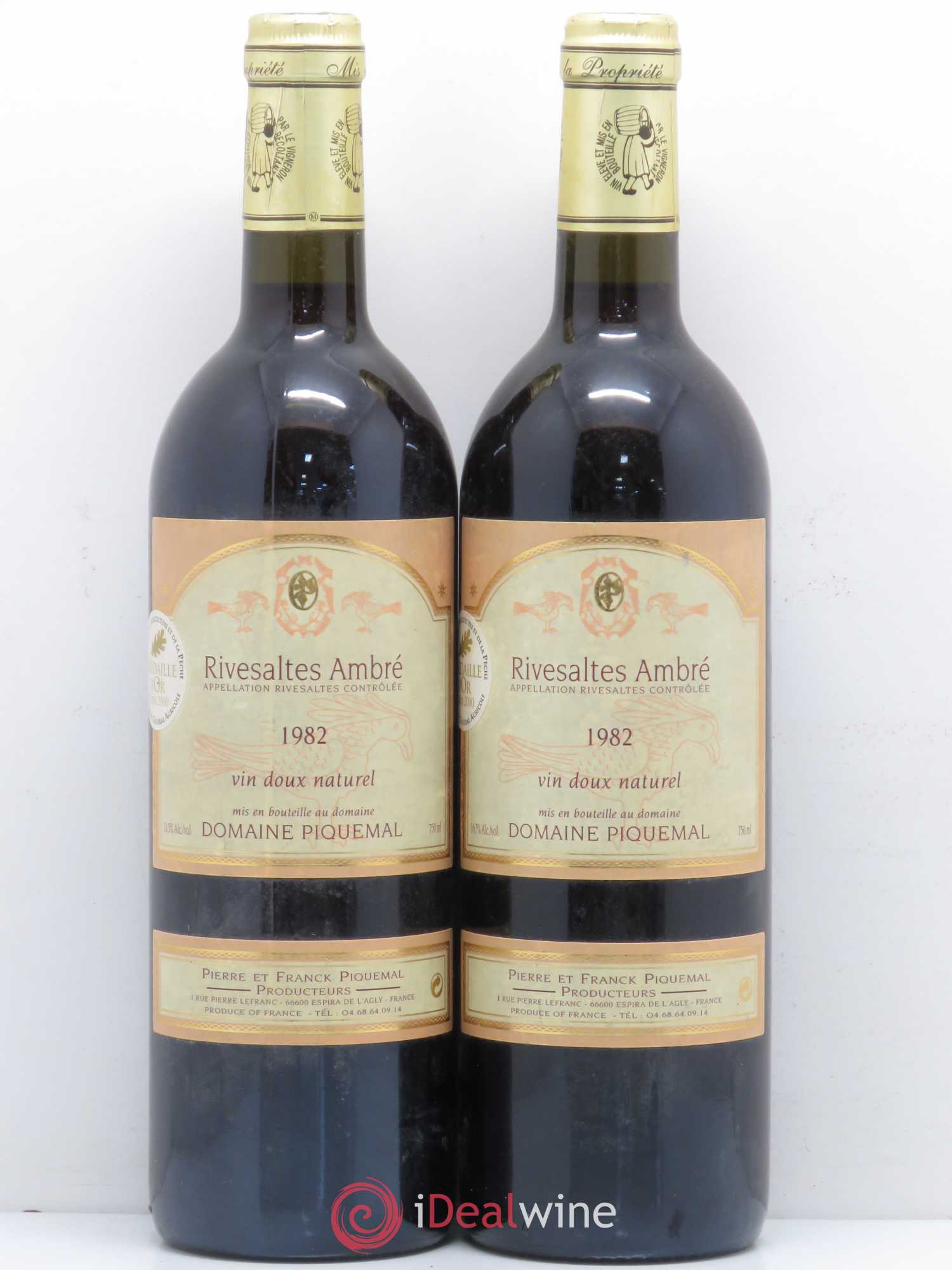 Rivesaltes Domaine Picquemal 1982 - Lotto di 2 bottiglie - 0