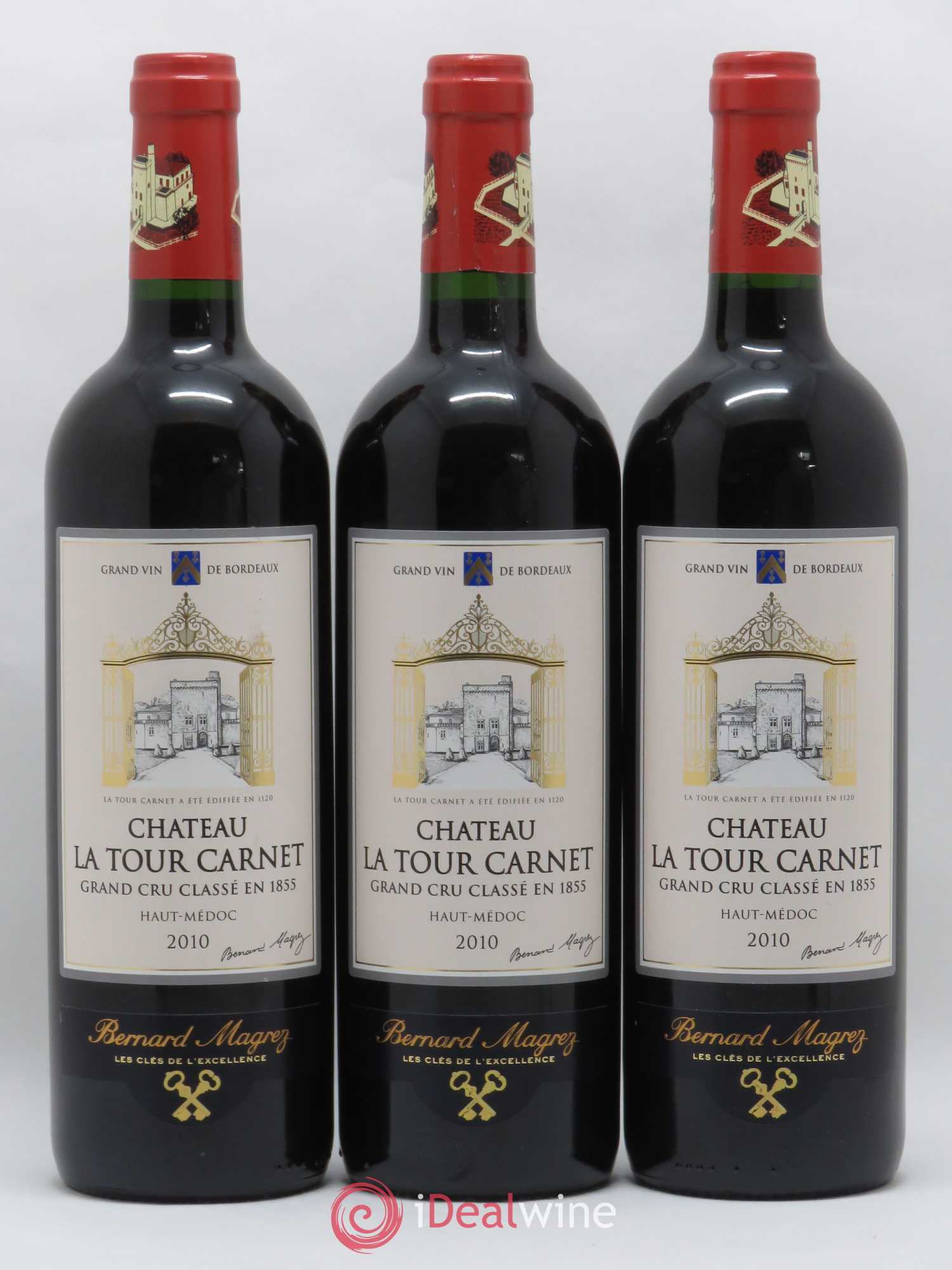 Château la Tour Carnet 4ème Grand Cru Classé 2010 - Lot de 3 bouteilles - 0