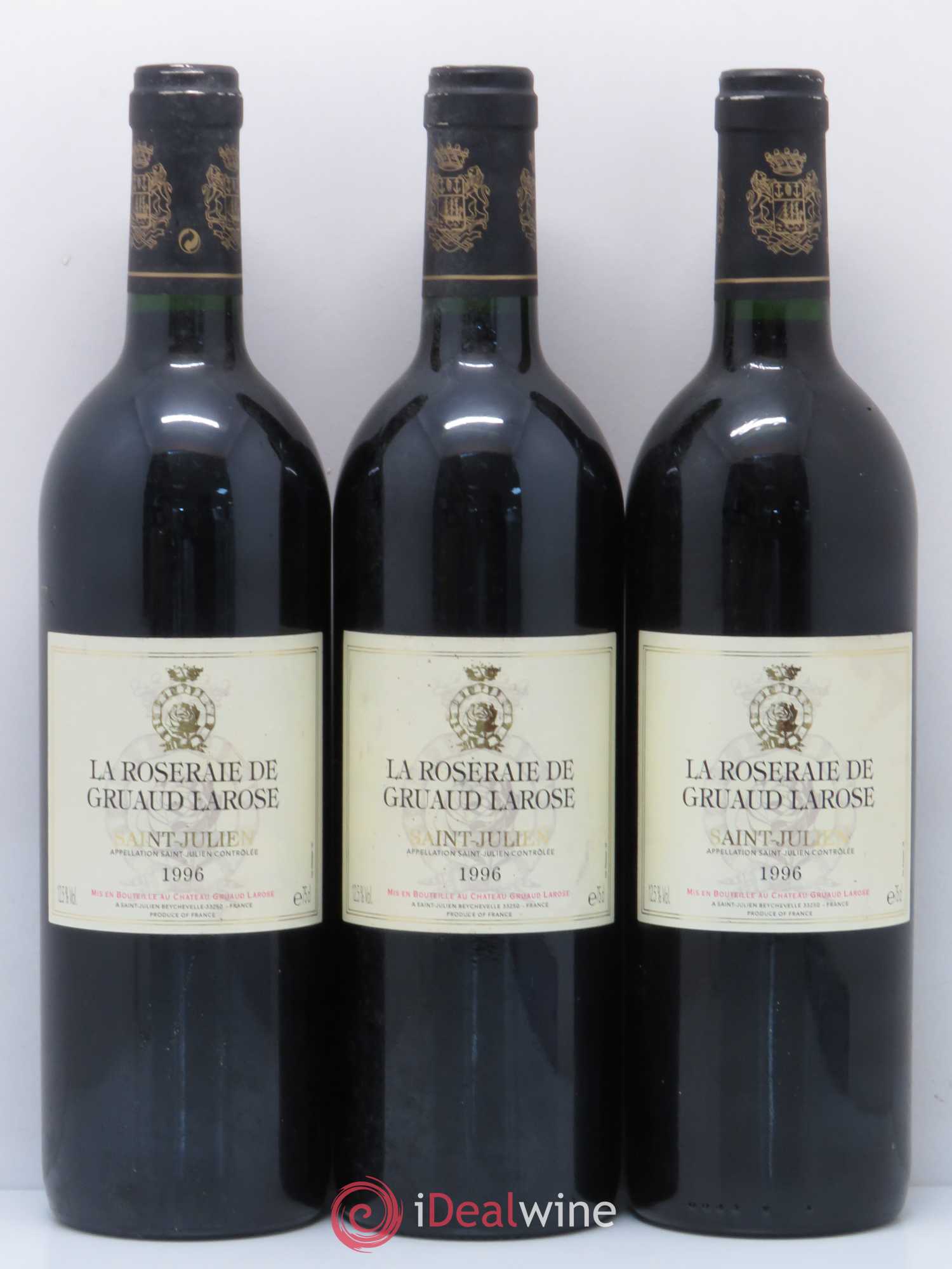 Saint-Julien La Roseraie de Gruaud Larose 1996 - Posten von 3 Flaschen - 0