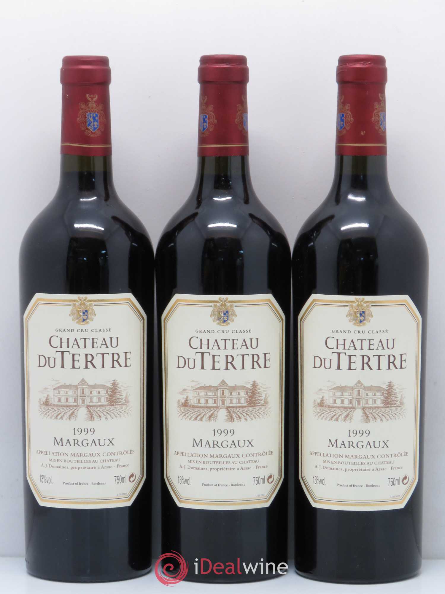 Château du Tertre 5ème Grand Cru Classé 1999 - Lot de 3 bouteilles - 0