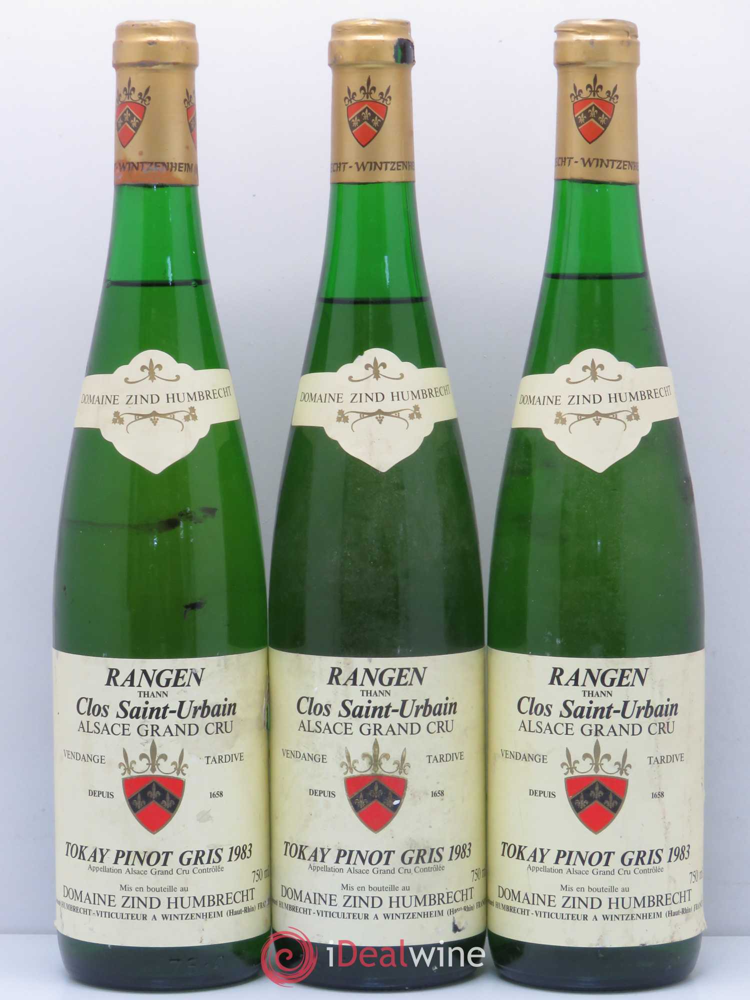 Alsace Pinot Gris (anciennement Tokay) Vendanges Tardives Zind-Humbrecht (Domaine) Clos Saint-Urbain Rangen de Thann 1983 - Lotto di 3 bottiglie - 0