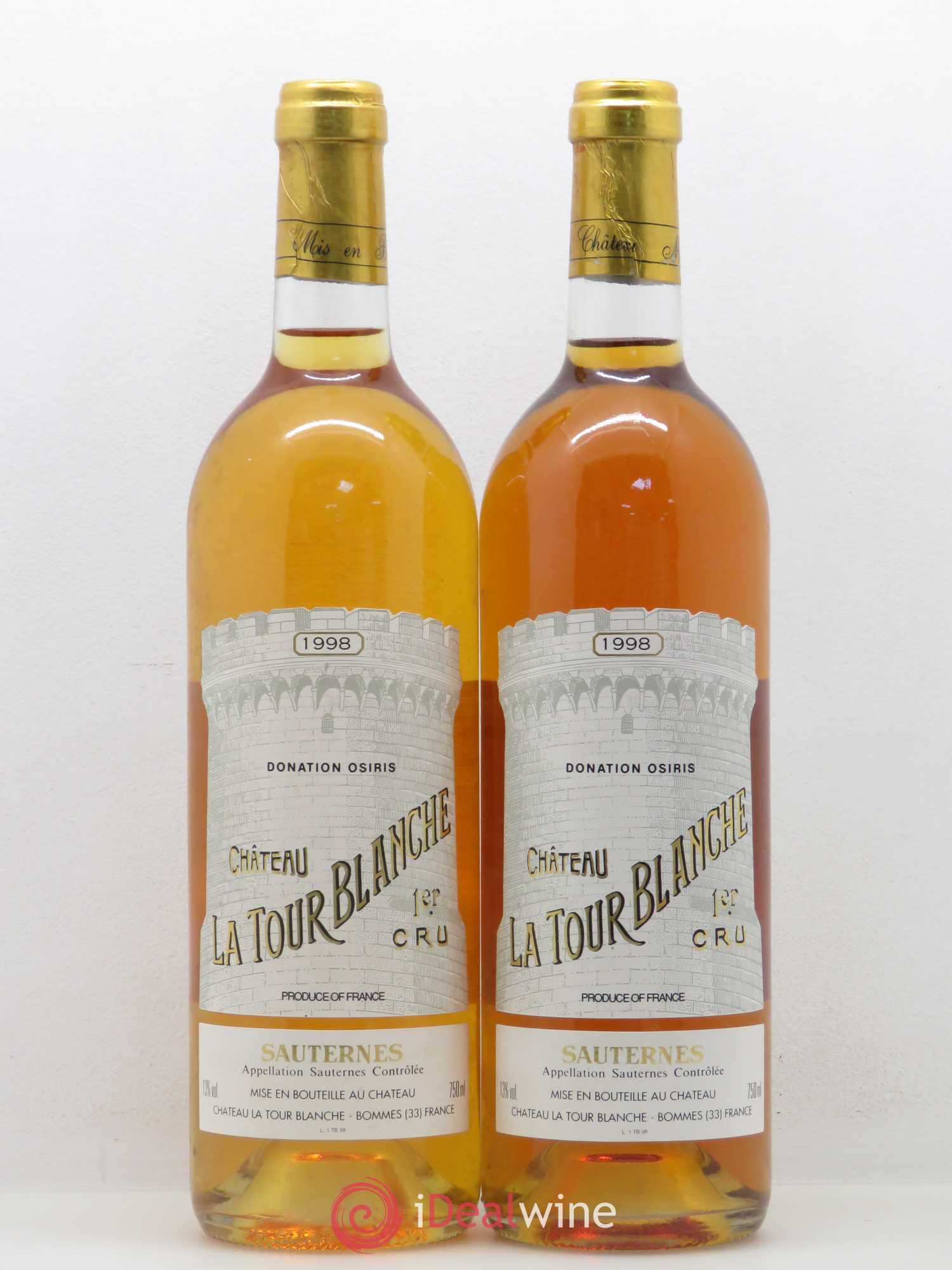 Château la Tour Blanche 1er Grand Cru Classé (senza prezzo di riserva) 1998 - Lotto di 2 bottiglie - 0