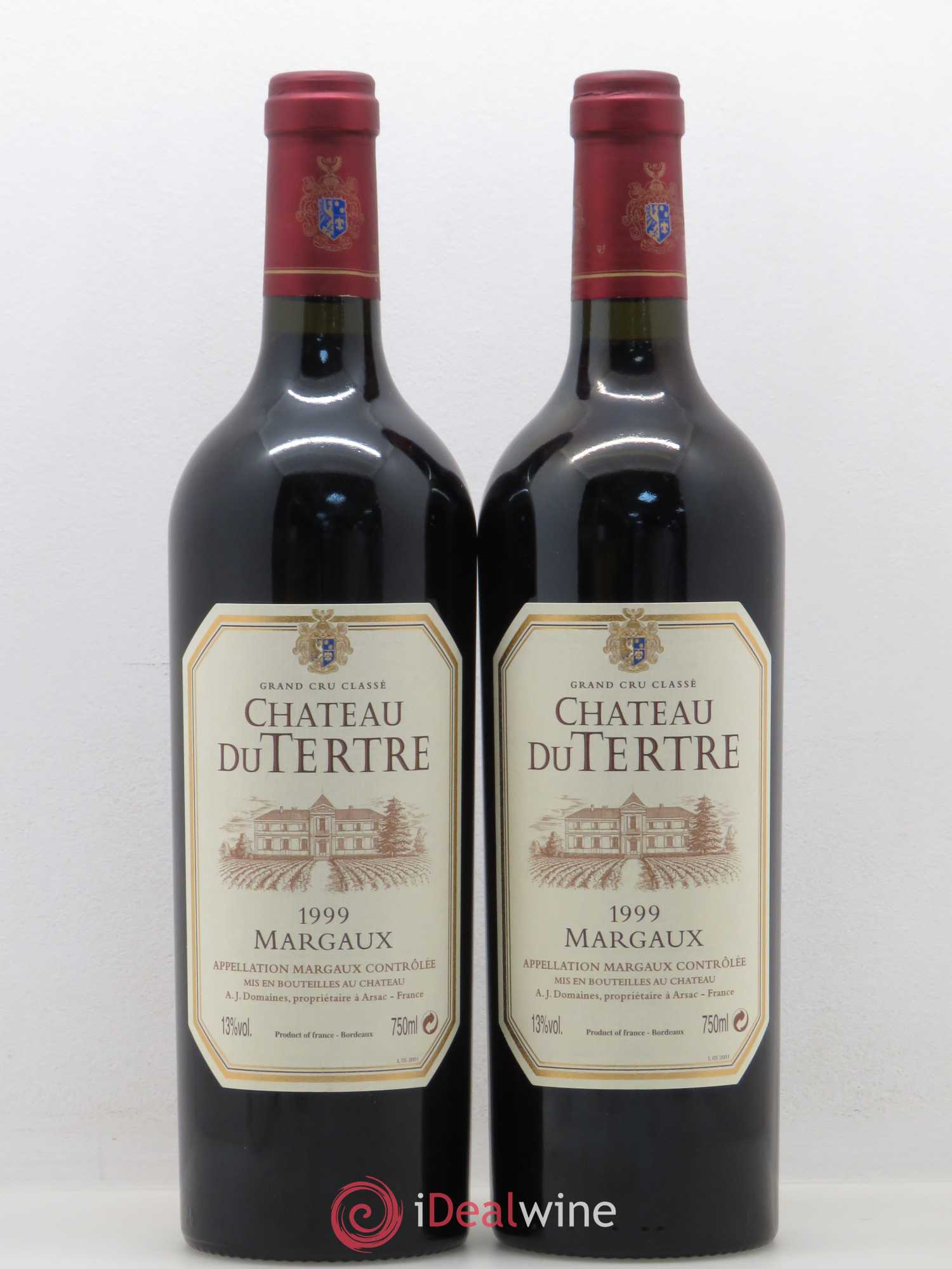 Château du Tertre 5ème Grand Cru Classé 1999 - Lot de 2 bouteilles - 0