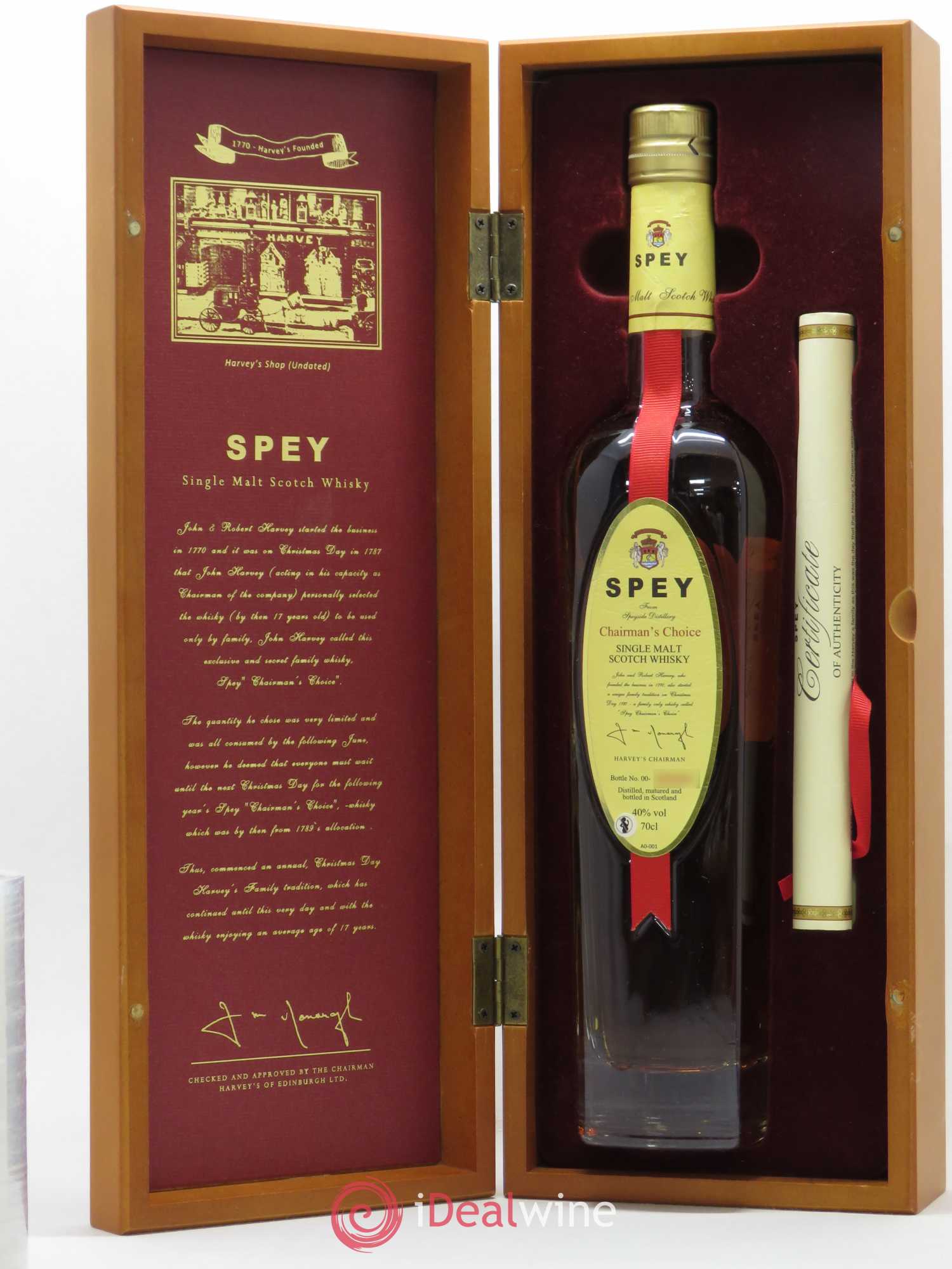 Whisky Distillery Spey Chairman's Choice Single Malt Scotch - Lot of 1 bottle - 1