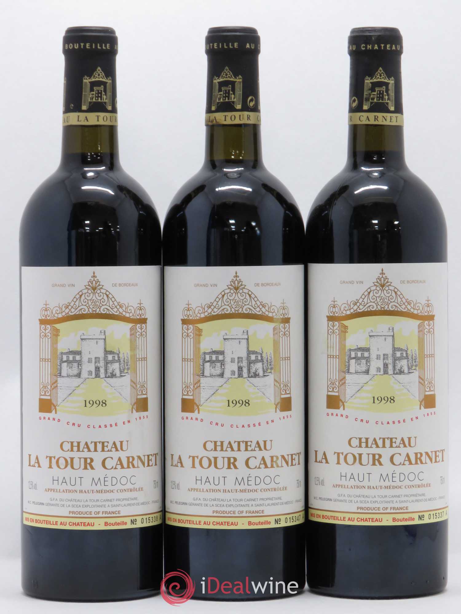 Château la Tour Carnet 4ème Grand Cru Classé 1998 - Lot de 12 bouteilles - 2