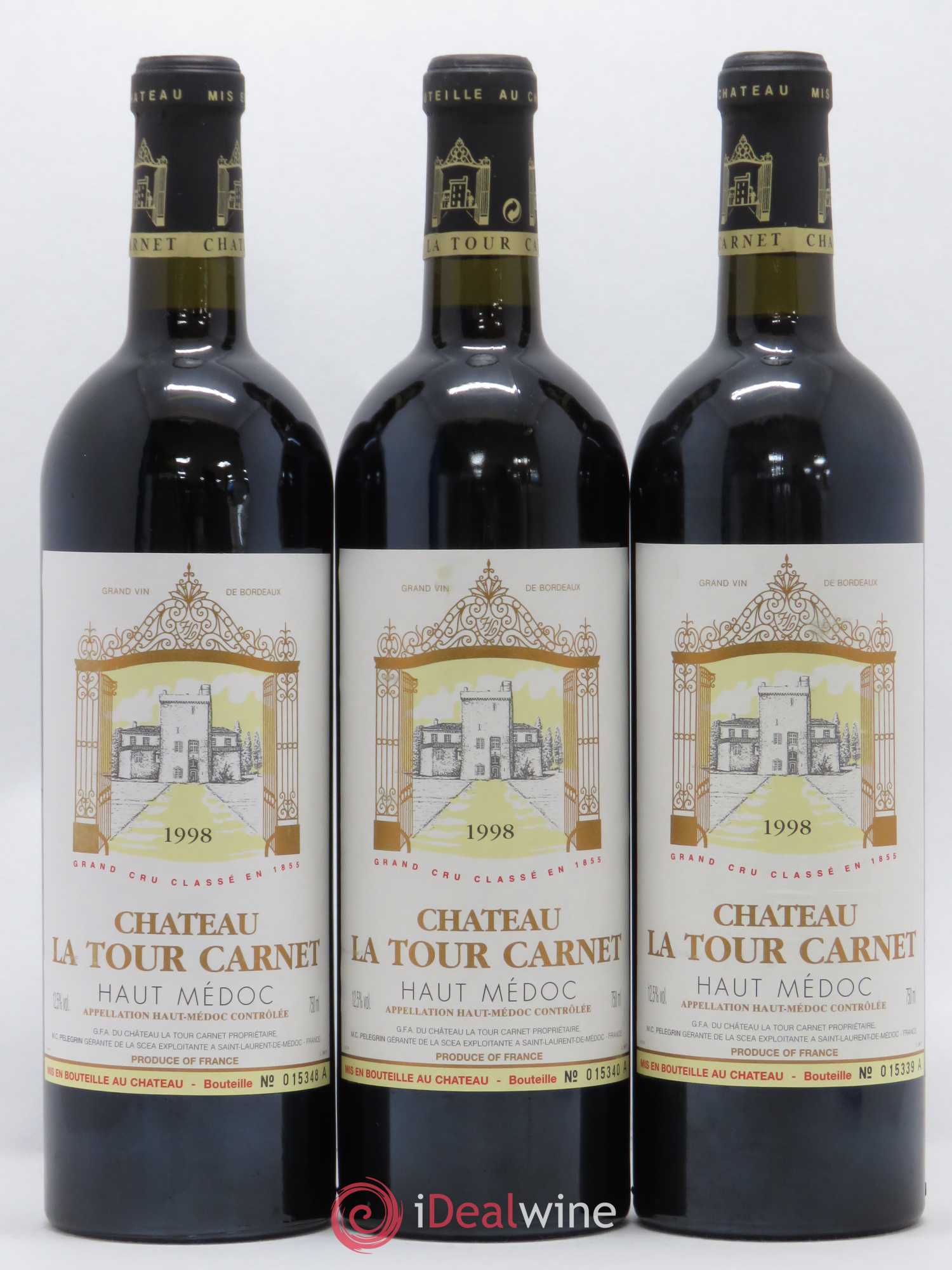 Château la Tour Carnet 4ème Grand Cru Classé 1998 - Lot de 12 bouteilles - 3