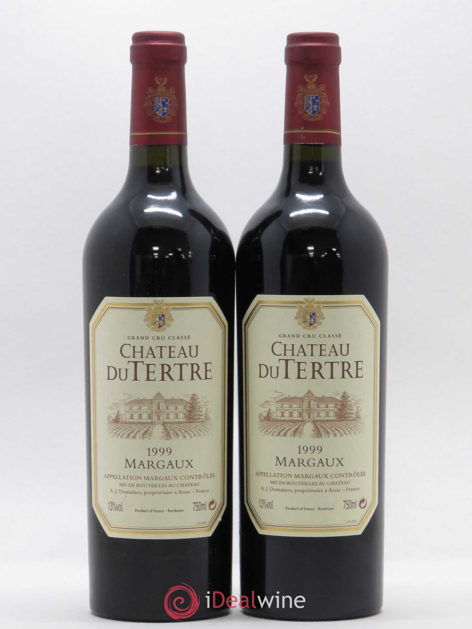 Château du Tertre 5ème Grand Cru Classé 1999 - Lot de 2 bouteilles - 0