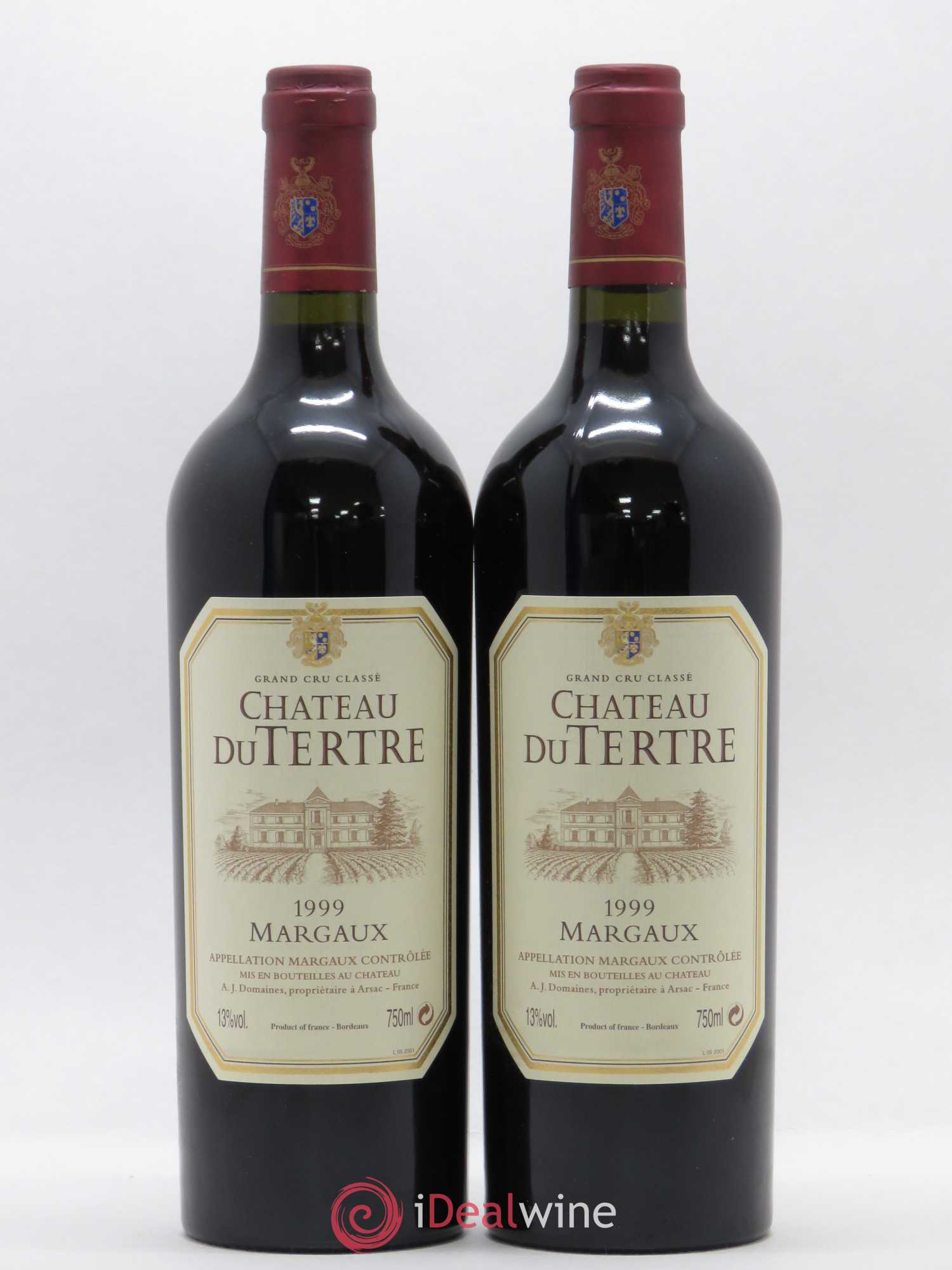 Château du Tertre 5ème Grand Cru Classé 1999 - Lot de 2 bouteilles - 0
