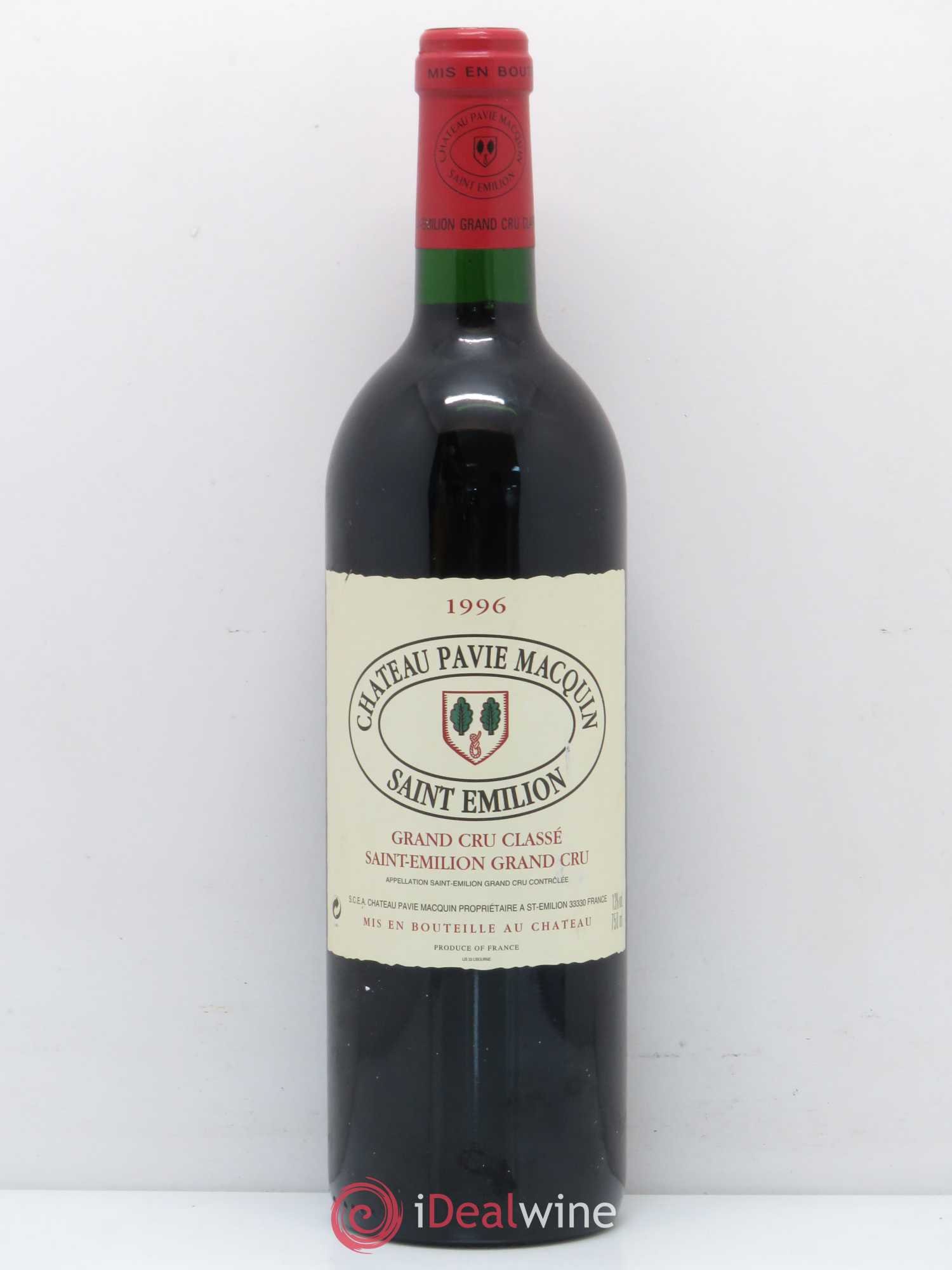 Château Pavie Macquin 1er Grand Cru Classé B 1996 - Lot de 1 bouteille - 0
