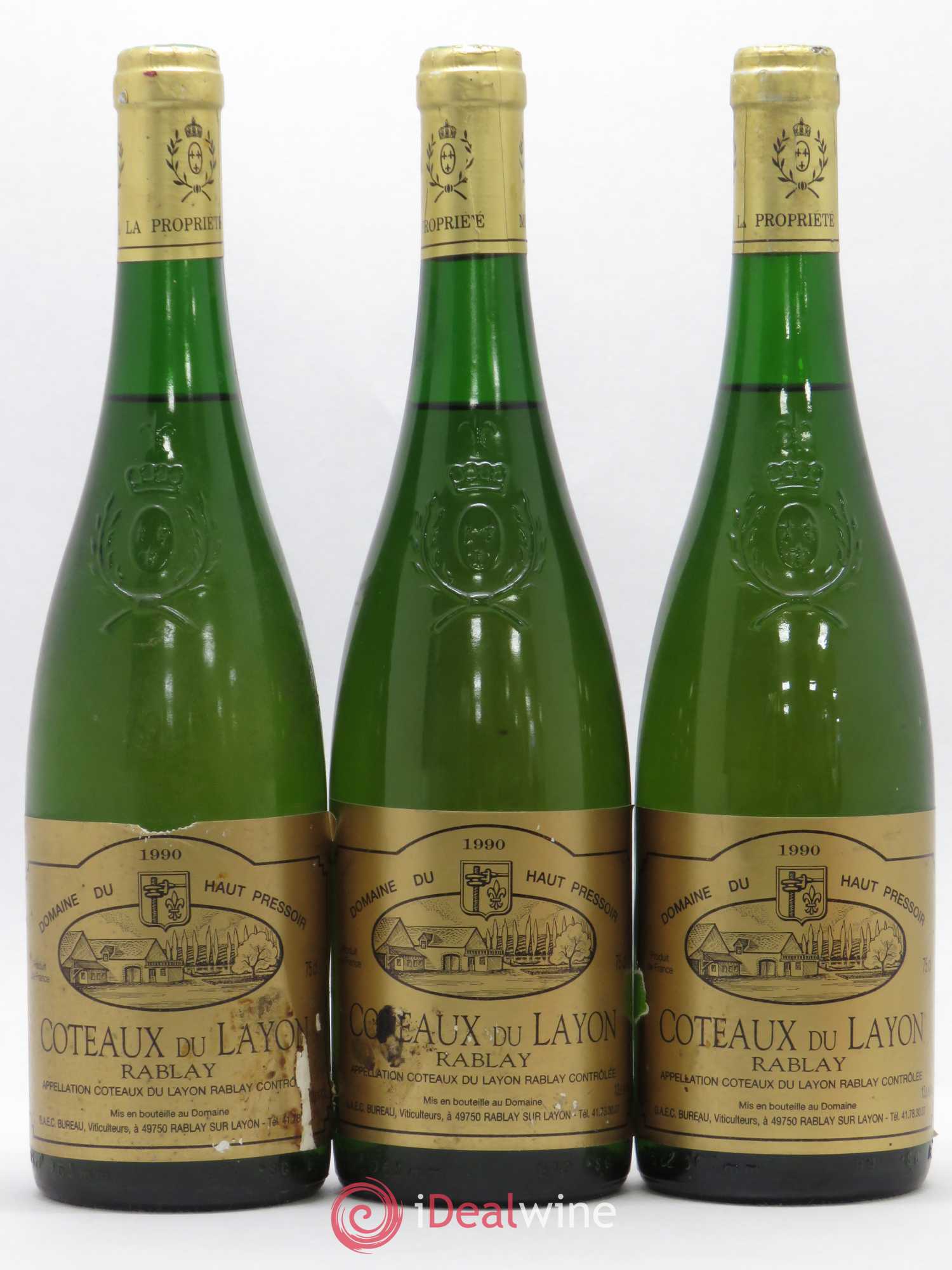 Coteaux du Layon Rablay Sur Layon Bureau (sans prix de réserve) 1990 - Lotto di 3 bottiglie - 0