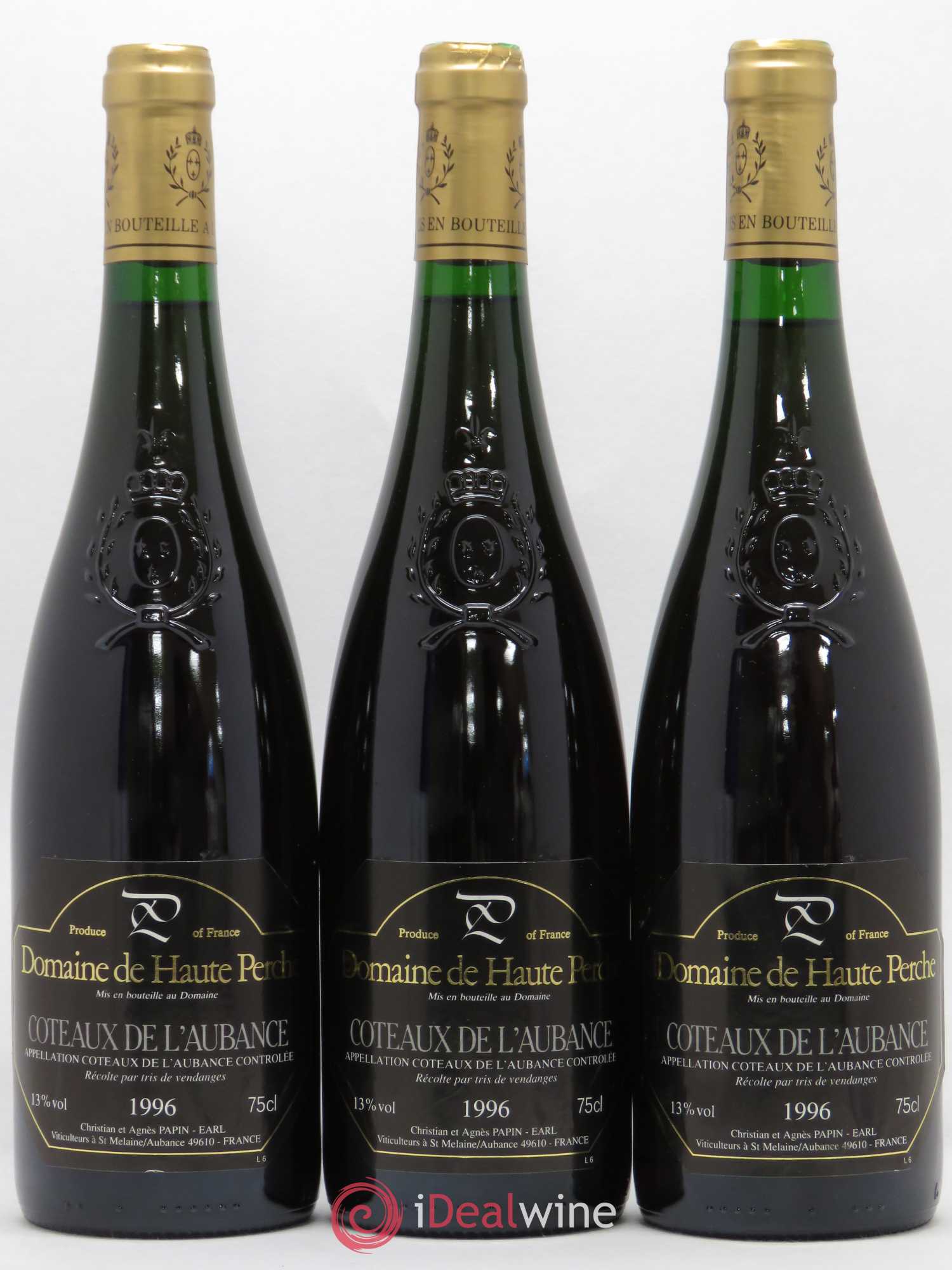 Coteaux de l'Aubance Domaine de Haute Perche 1996 - Lotto di 3 bottiglie - 0