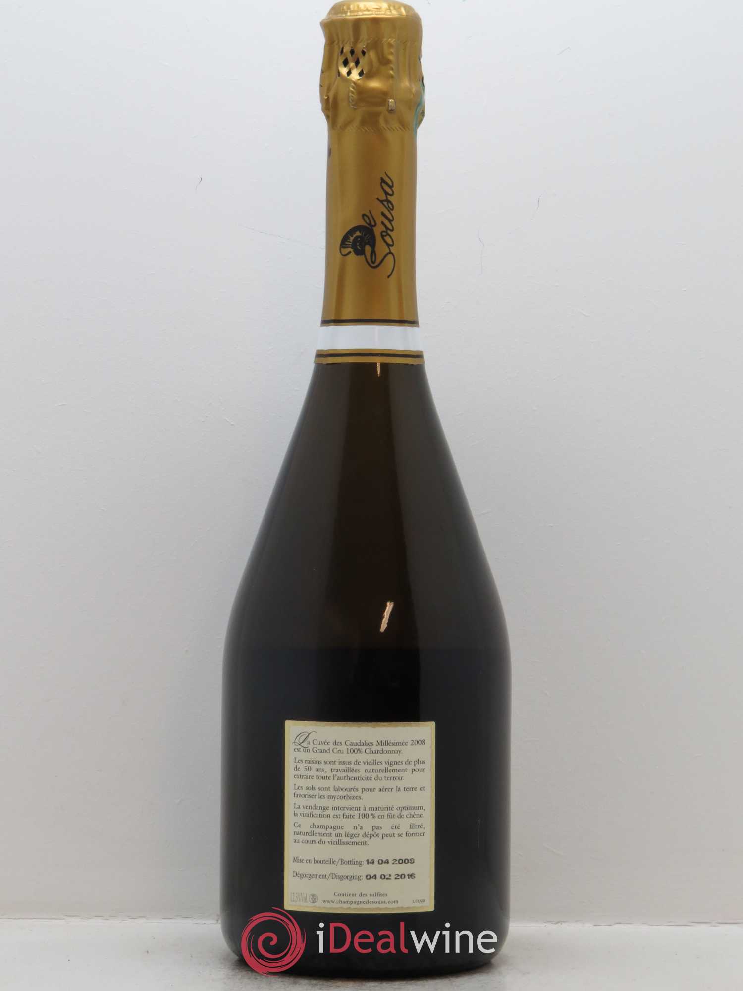 Cuvée des Caudalies Grand Cru Extra-Brut De Sousa 2008 - Lot de 1 bouteille - 1