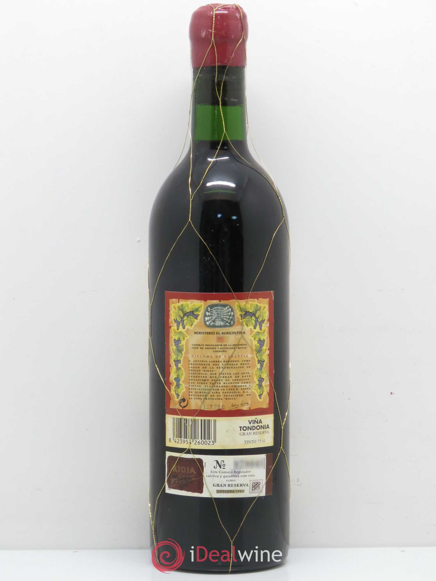 Rioja DOCA Vina Tondonia Gran Reserva Lopez de Heredia 1987 - Lotto di 1 bottiglia - 1