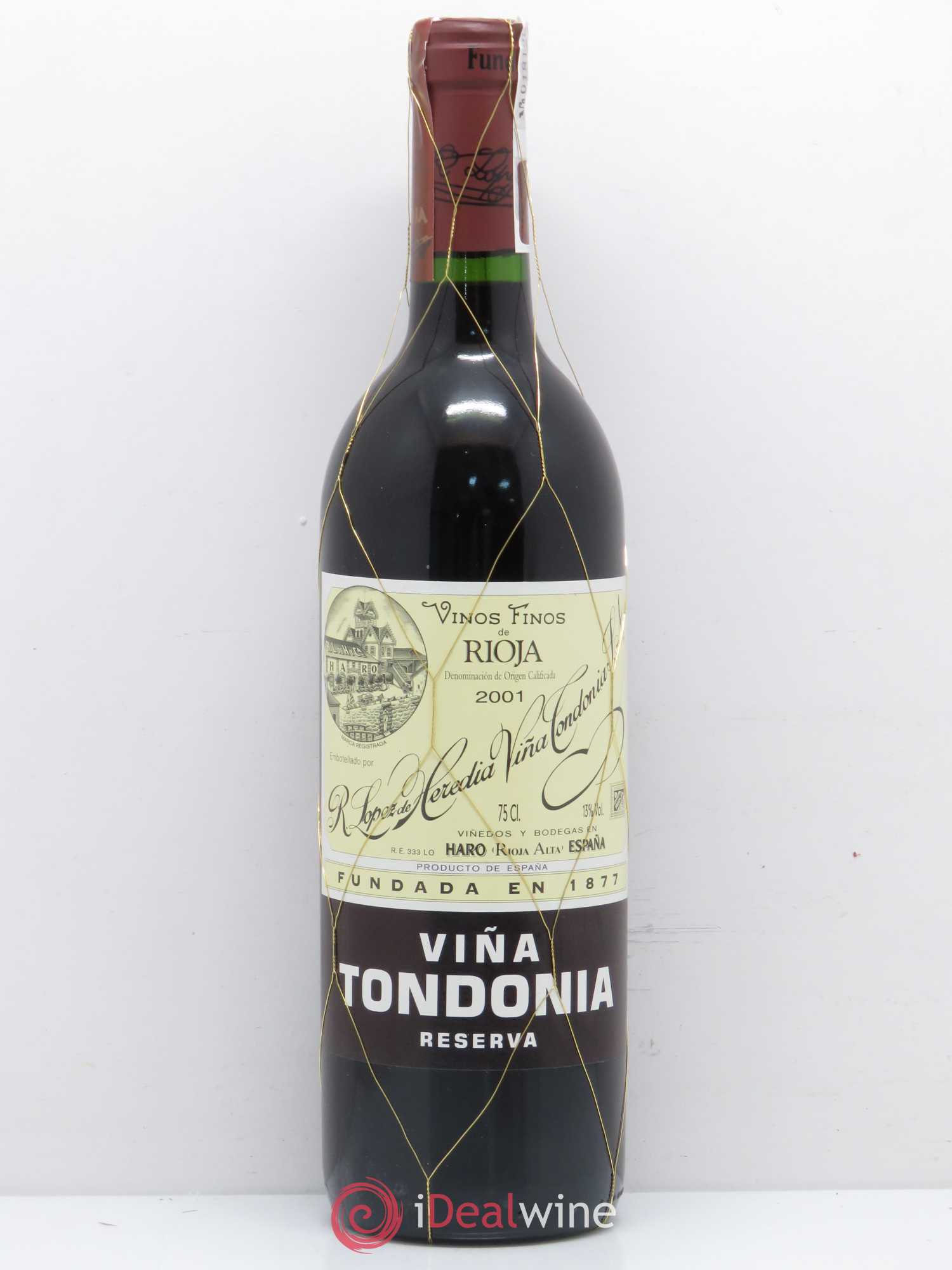 Rioja DOCA Reserva Vina Tondonia R. Lopez de Heredia 2001 - Lot de 1 bouteille - 0