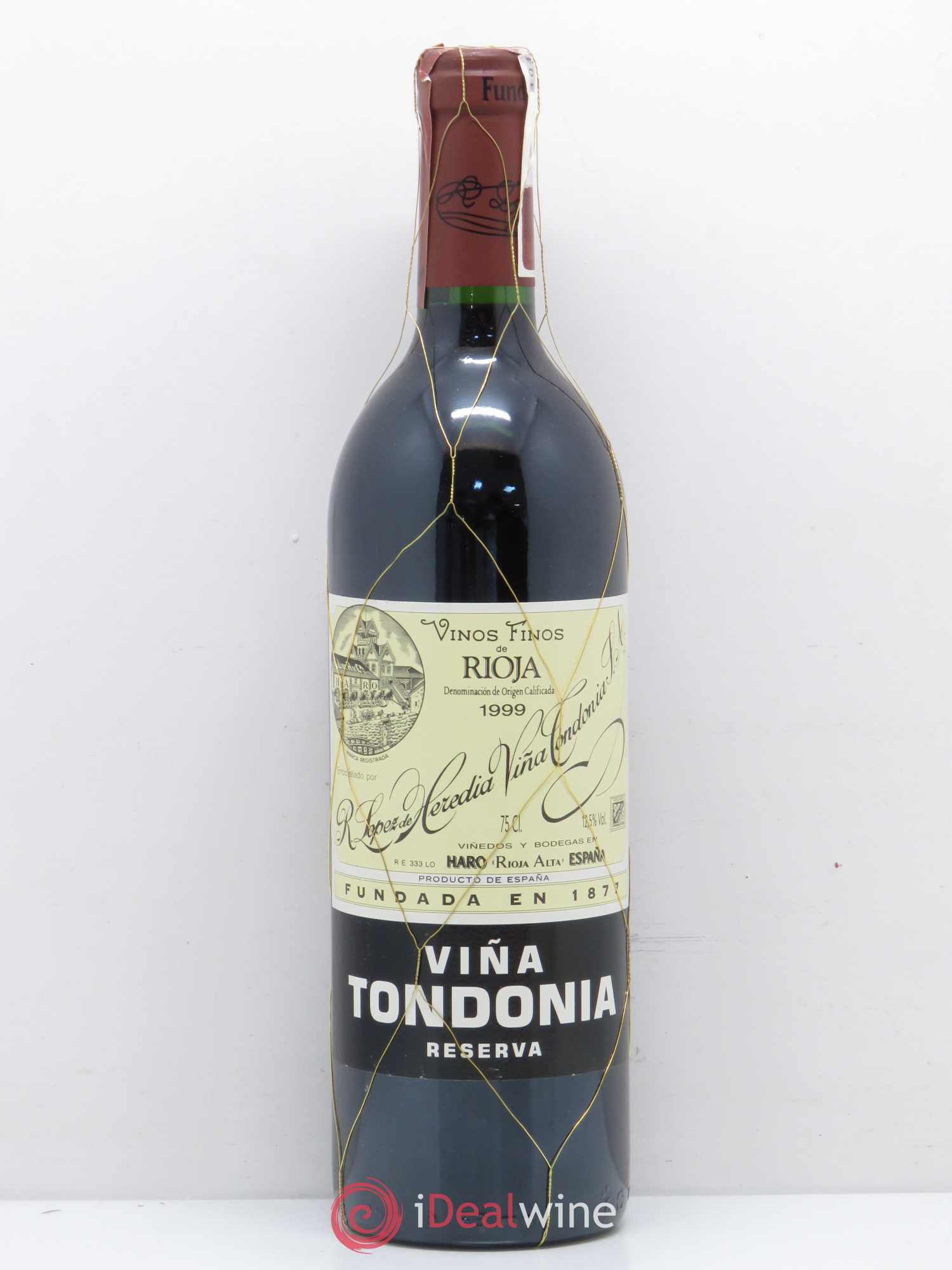 Rioja DOCA Reserva Vina Tondonia R. Lopez de Heredia 1999 - Lot de 1 bouteille - 0