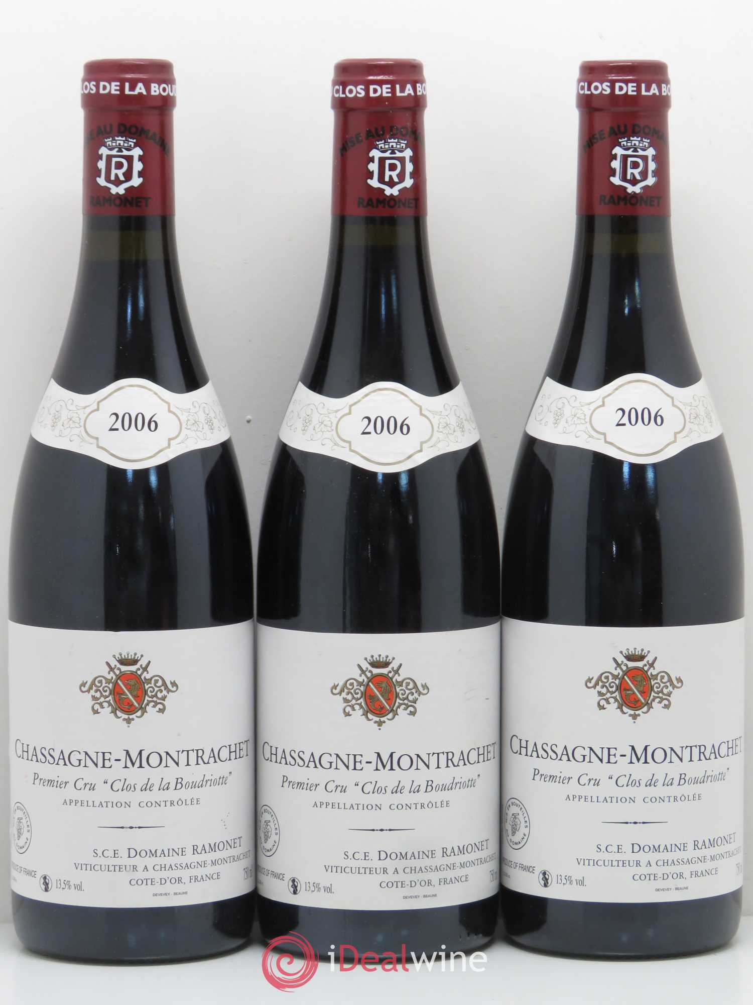 Chassagne-Montrachet 1er Cru Clos de la Boudriotte Ramonet (Domaine) 2006 - Lot de 3 bouteilles - 0