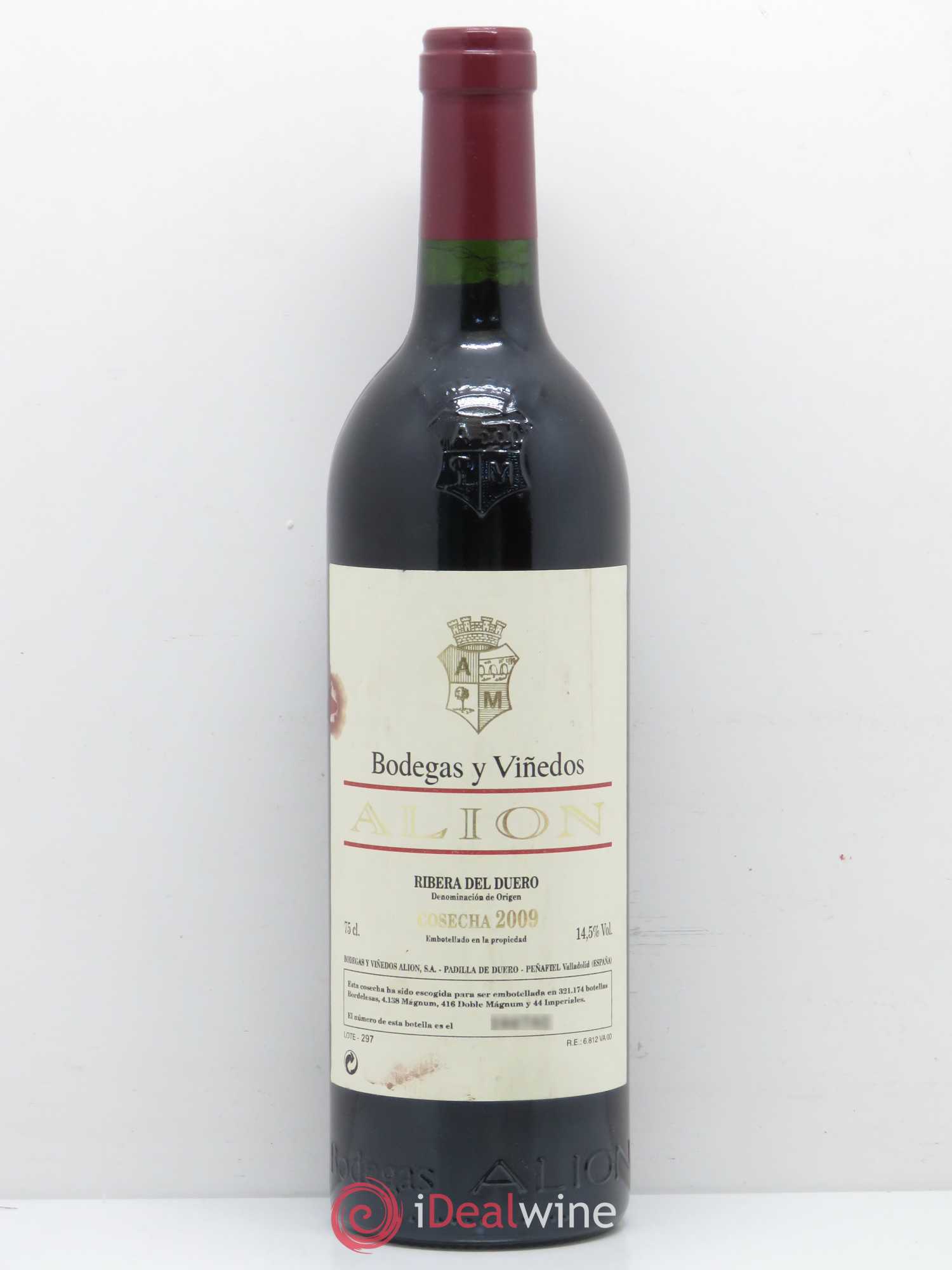 Ribera Del Duero DO Vega Sicilia Alion Famille Alvarez 2009 - Lot de 1 bouteille - 0