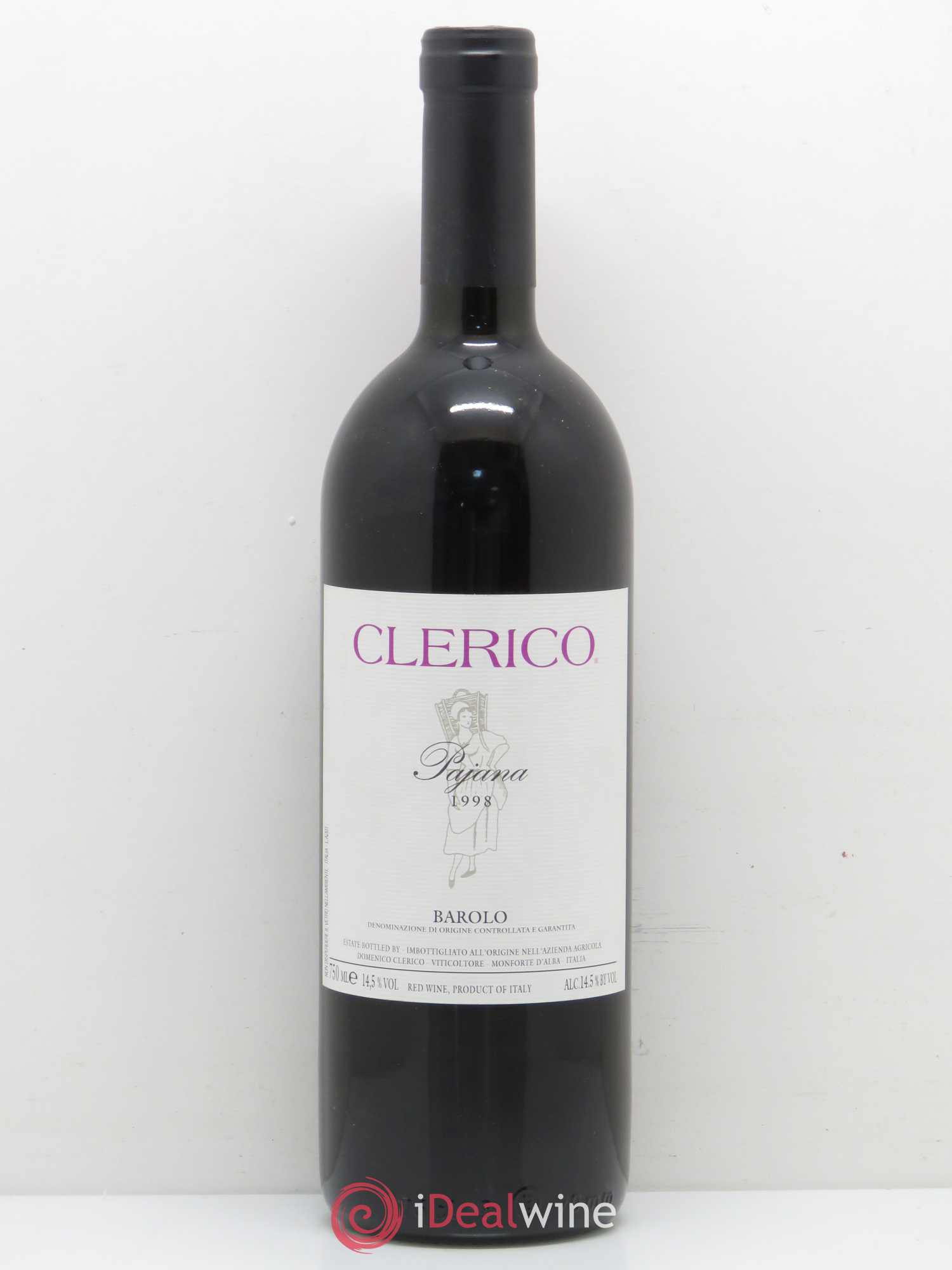 Barolo DOCG Pajana Domenico Clerico 1998 - Lot de 1 bouteille - 0