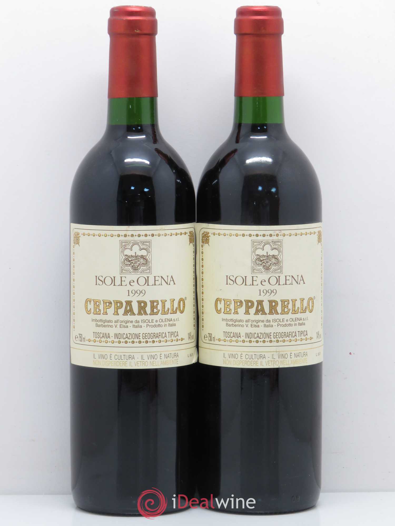 Toscana IGT Cepparello Isole e Olena 1999 - Lot de 2 bouteilles - 0