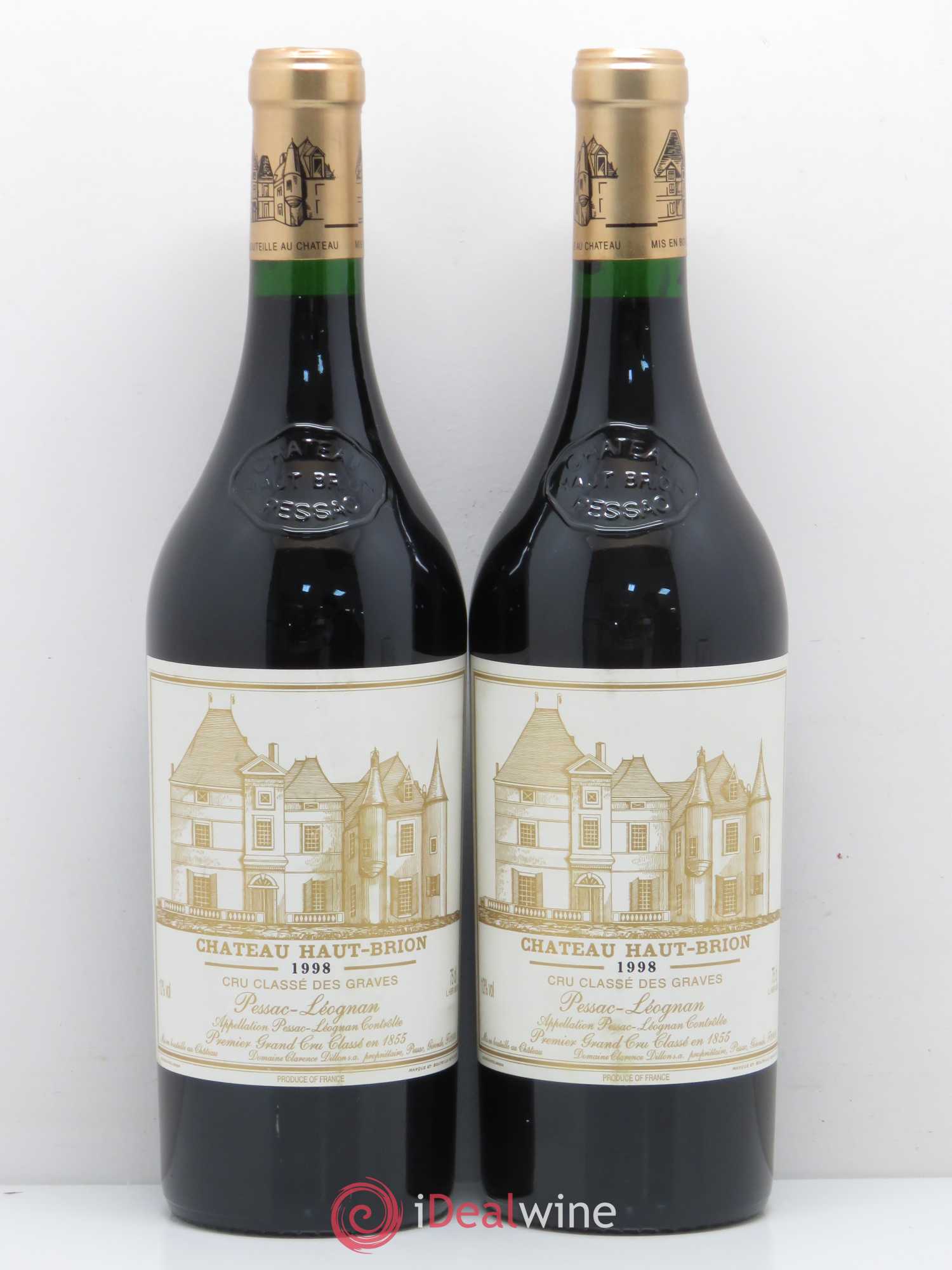 Château Haut Brion 1er Grand Cru Classé 1998 - Lot de 2 bouteilles - 0