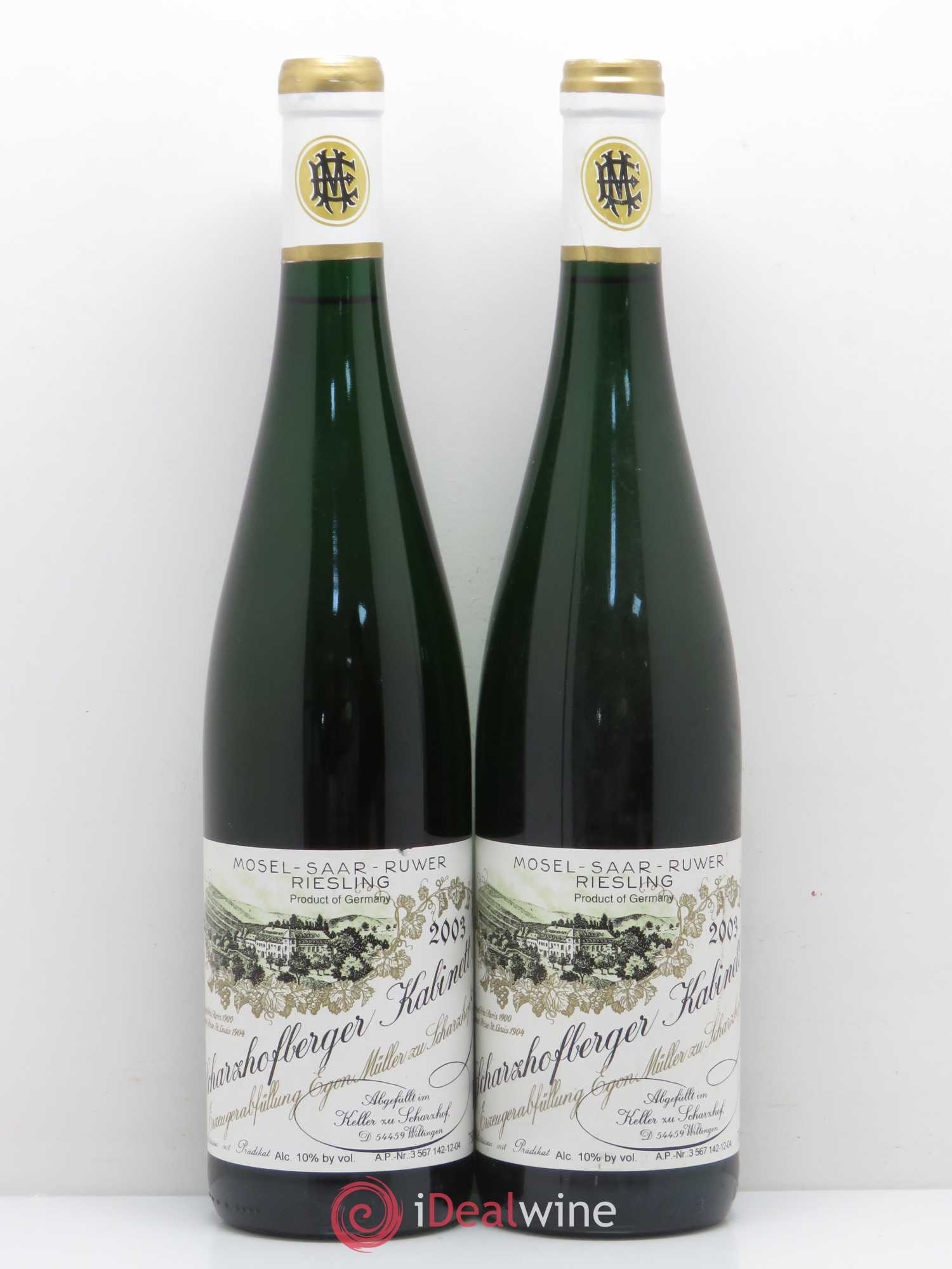 Riesling Scharzhofberger Kabinett Egon Muller 2003 - Lot de 2 bouteilles - 0