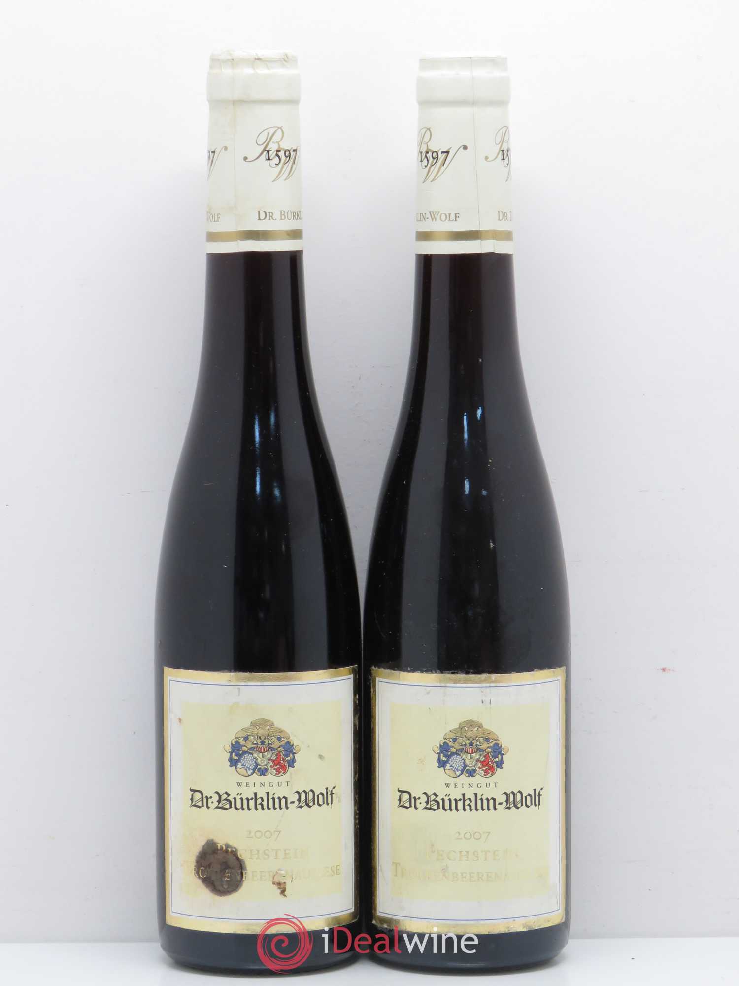 Allemagne Rheingau Forster Pechstein Riesling TBA Dr Brukling Wolf 2007 - Posten von 2 Demi-Flaschen - 0
