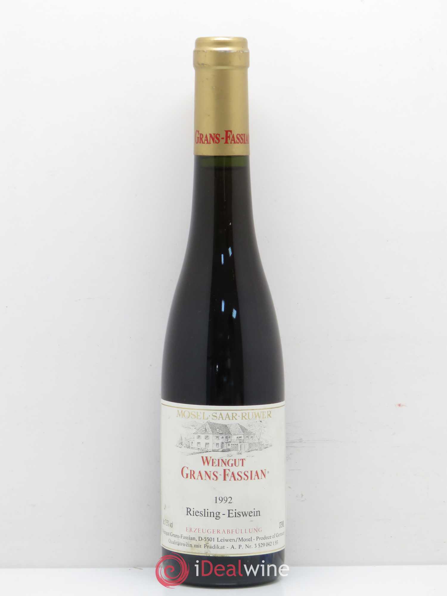 Allemagne Rheingau Riesling Eiswein Weingut Grans Fassian 1992 - Posten von 1 Demi-Flasche - 0