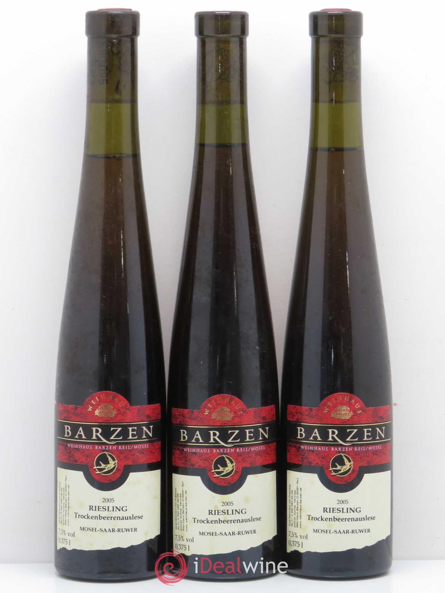 Riesling Trockenbeerenauslese Weinhaus Barzen 2005 - Posten von 3 Demi-Flaschen - 0
