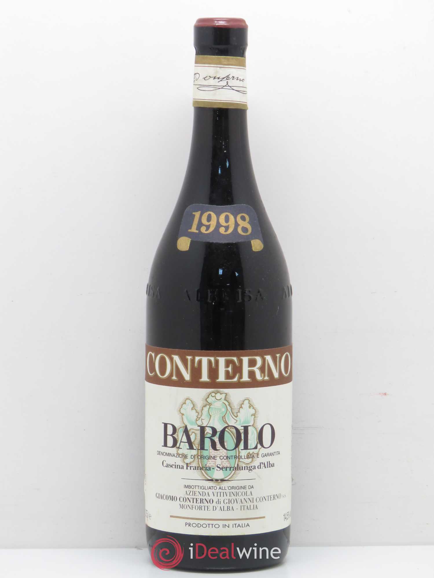 Barolo DOCG Cascina Francia Giacomo Conterno 1998 - Lot de 1 bouteille - 0