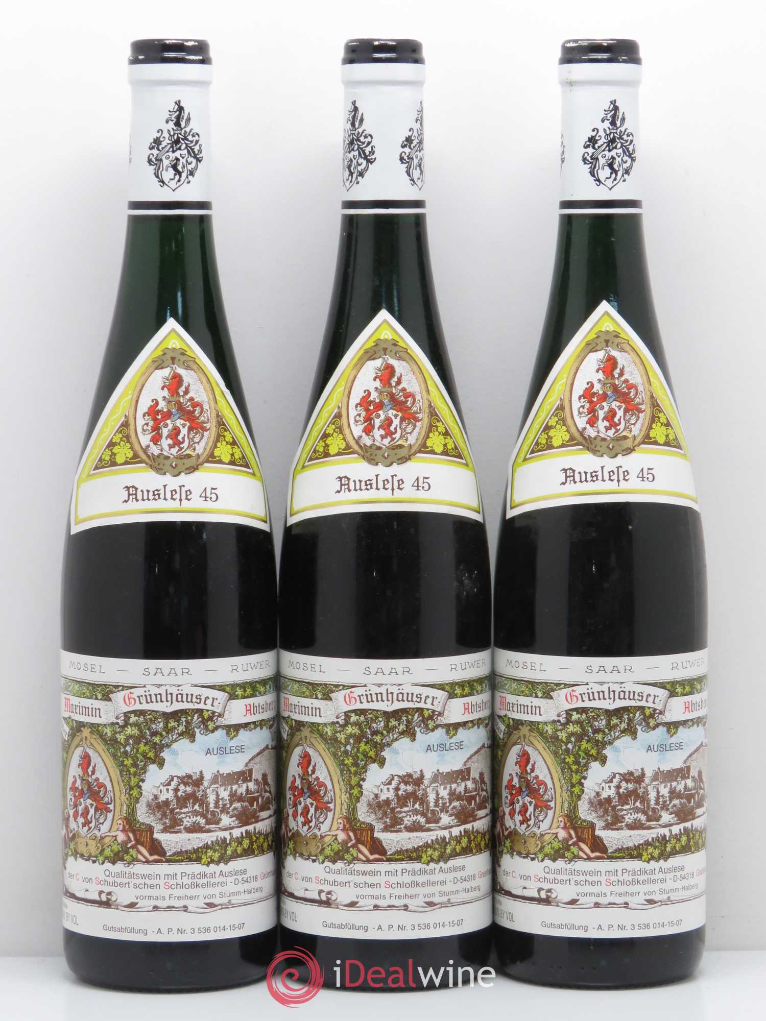 Allemagne Rheingau Maximin Grunhauser Abtsberg Auslese Tonel 45 2006 - Posten von 3 Flaschen - 0